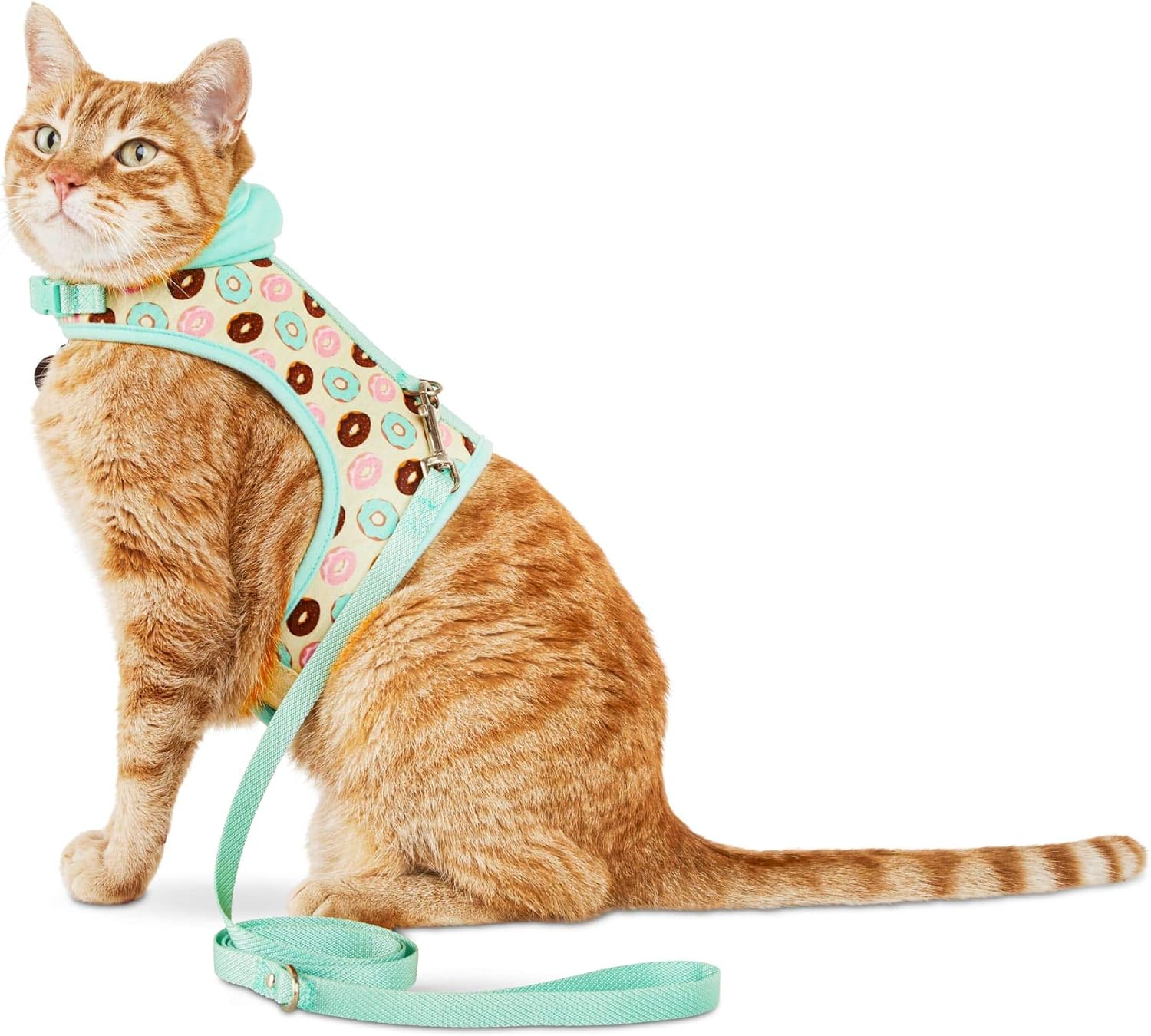 Petco Brand - Bond & Co. Donut-Print Hooded Cat Harness and Leash Set, Standard