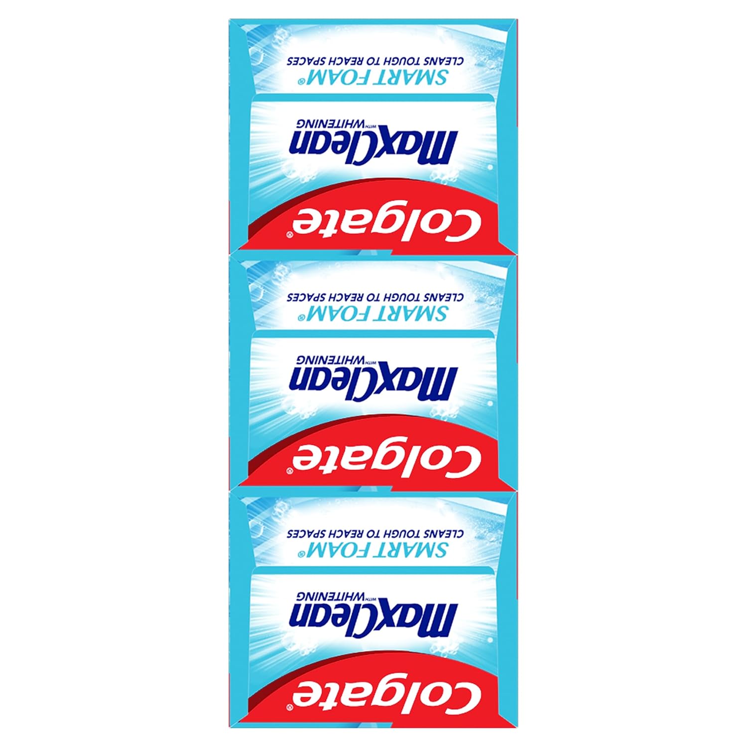 Colgate Max Fresh Max Clean Smart Foam Whitening Toothpaste, Effervescent Mint Toothpaste for Bad Breath, Helps Remove Bad Breath Germs and Whitens Teeth, 3 Pack, 6.0 Oz Tubes
