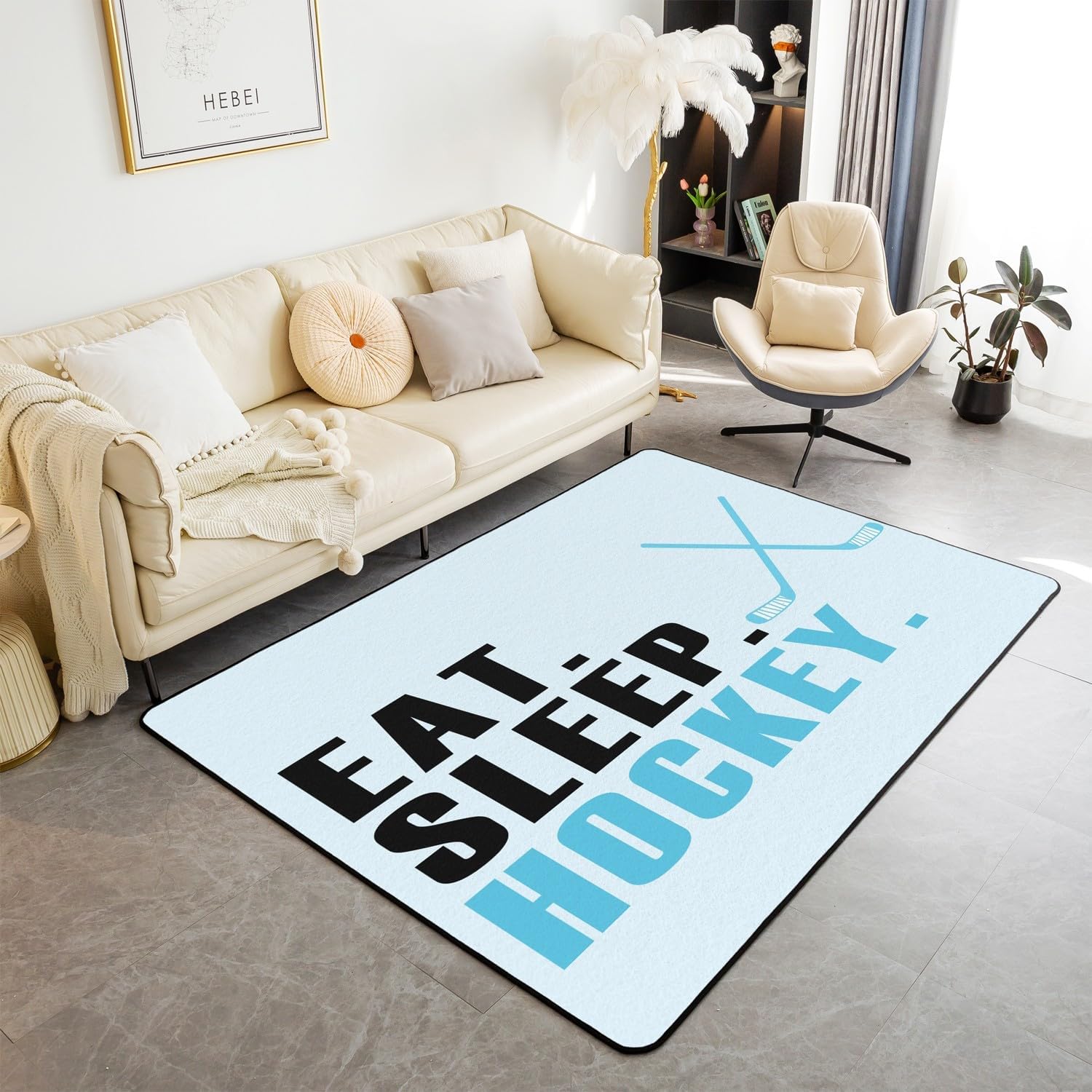 Feelyou Basketball Red Area Rug 5x7 Gaming Sports Living Room Rugs for Bedroom Kids Adults Ball Games Decorative Rug Mat Gift for Basketball Lover Indoor Floor Mat Non-Slip Accent Rug