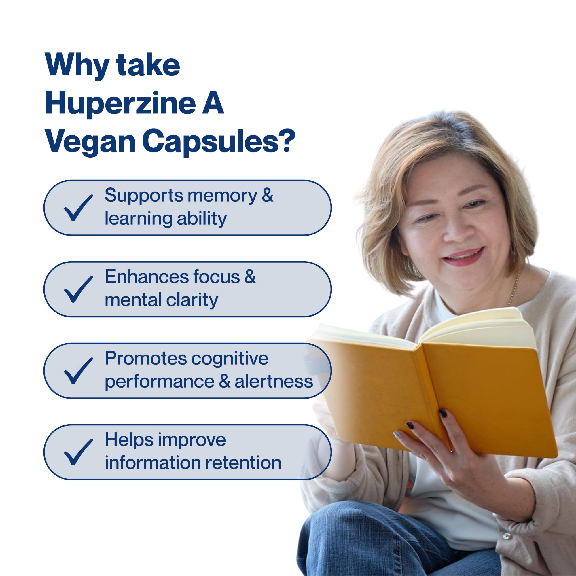 Hepatica Huperzina A 250 mcg | Extracto Estandarizado de Huperzia Serrata (1%) | 120 Cápsulas Veganas | Suministro para 4 Meses | GMP & laboratorio independiente