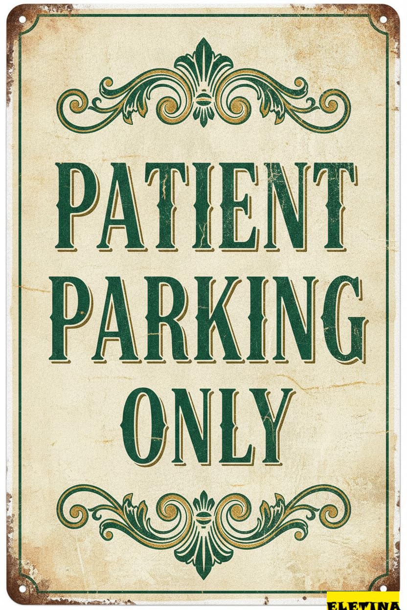 Patient Parking Only Metal Plaque Tin Caution Warning Sign High Way Fence Yard Road Street Decor 8x12in