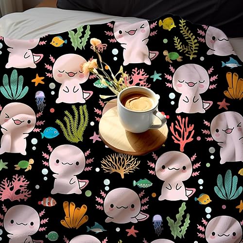 Miniatura 3 de Linda manta de ajolote suave y acogedora manta ligera de franela de ajolotl, regalos de ropa de cama para niños, niñas, mujeres y adultos, 50 x 40