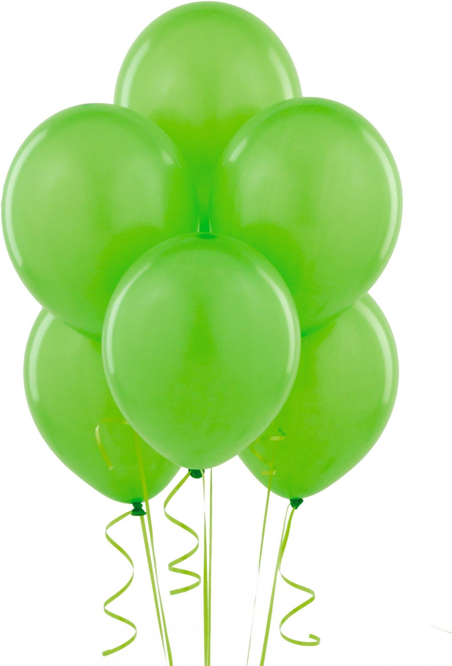 Solid Helium Quality St Patrick's Day 11" Latex Balloons, Lime Green, 6 CT