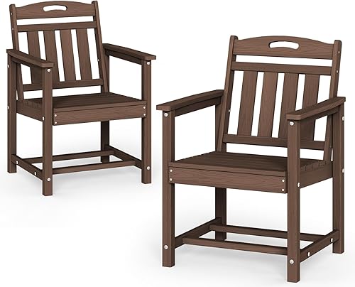 Miniatura 21 de HDPE - Juego de comedor al aire libre, mesa y sillas de patio, mesa exterior de 7 piezas y 6 sillas, agujero para sombrilla de 2 pulgadas, muebles