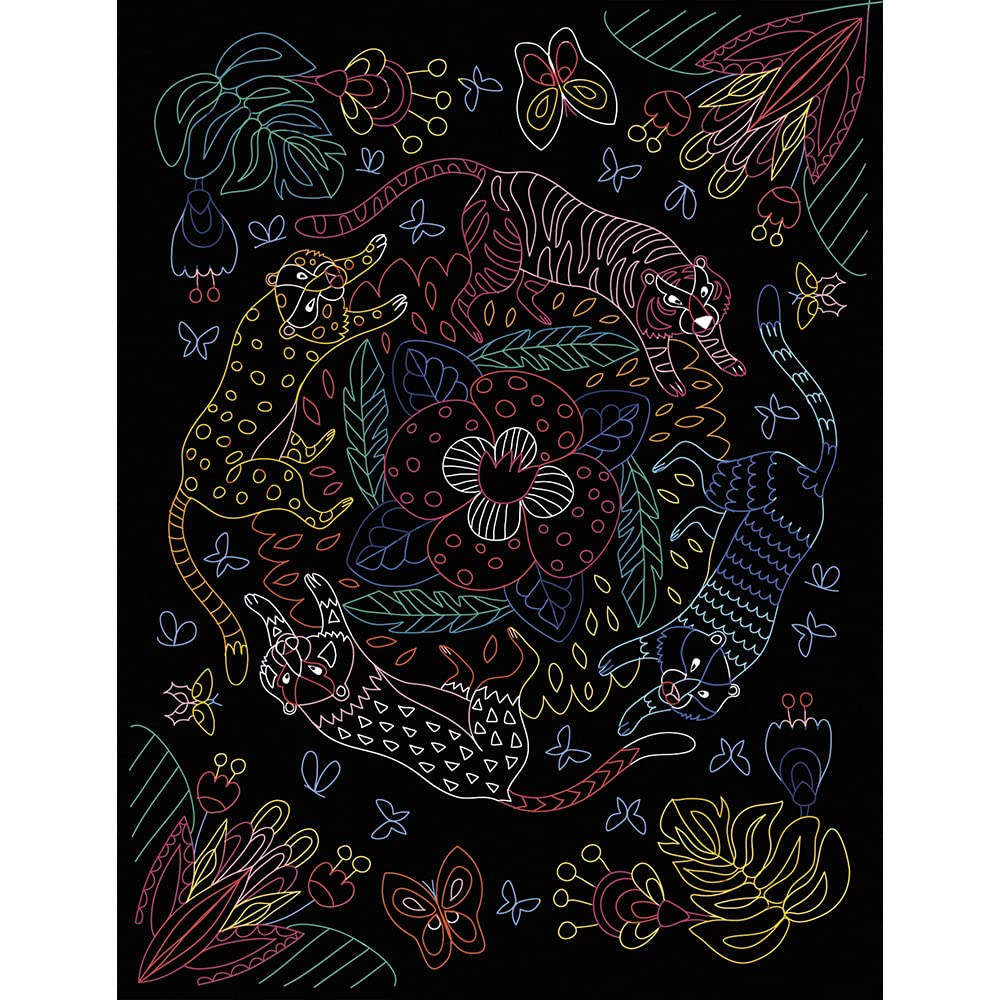 Janod - Pudełko wielofunkcyjne Scratch Art - 8 osiągnięć - Mapy do drapania - The Calme Warsztaty - Zestaw kreatywny wypoczynek dla dzieci - Zręczność i koncentracja - od 7 lat, J07993
