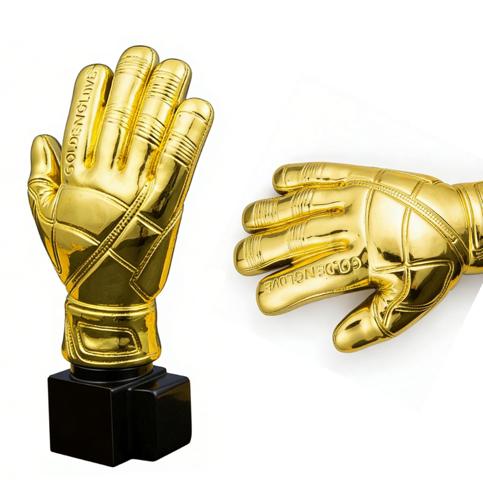 Bewinner Trofeo de Premio de Portero de 10,2 Pulgadas, Copa de Trofeo de Fútbol con Forma de Guante Dorado, Premio Decorativo de Resina para Liga de Fútbol, ​​ de Fiesta de Juegos Deportivos