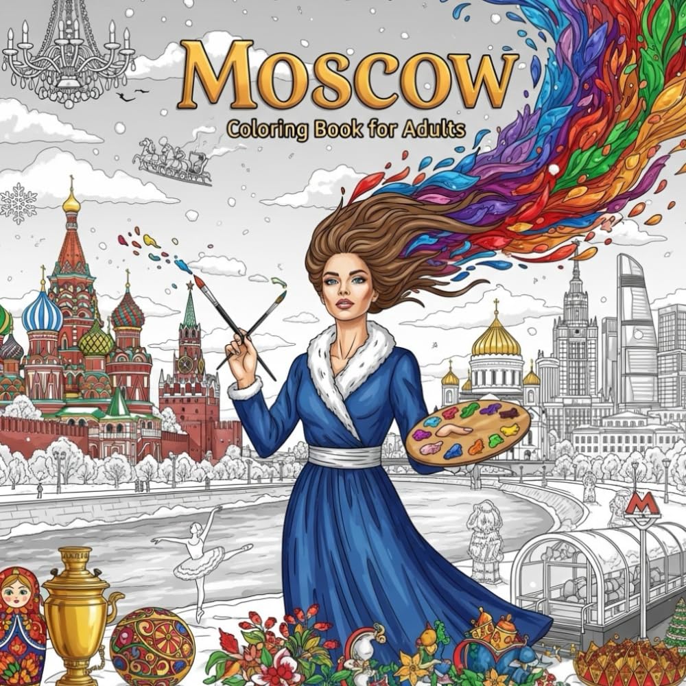 Moscow Coloring Book for Adults: From the Heart of Russia Bold and Easy Pages Simple Designs for Travel and Relaxation for Adults, Teens, Seniors to ... Stress (Coloring series of European capitals)