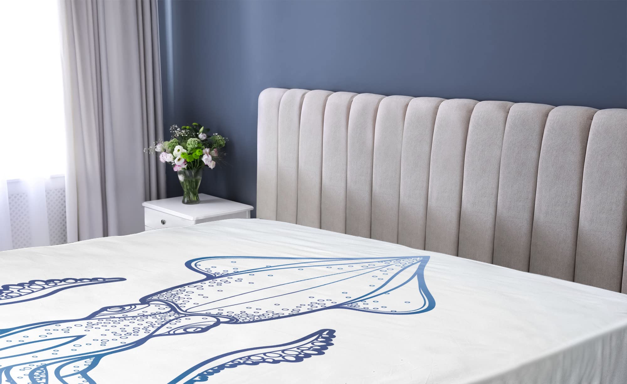 Amazon｜Ambesonne クラーケンボックスシーツ クラシックラインアート