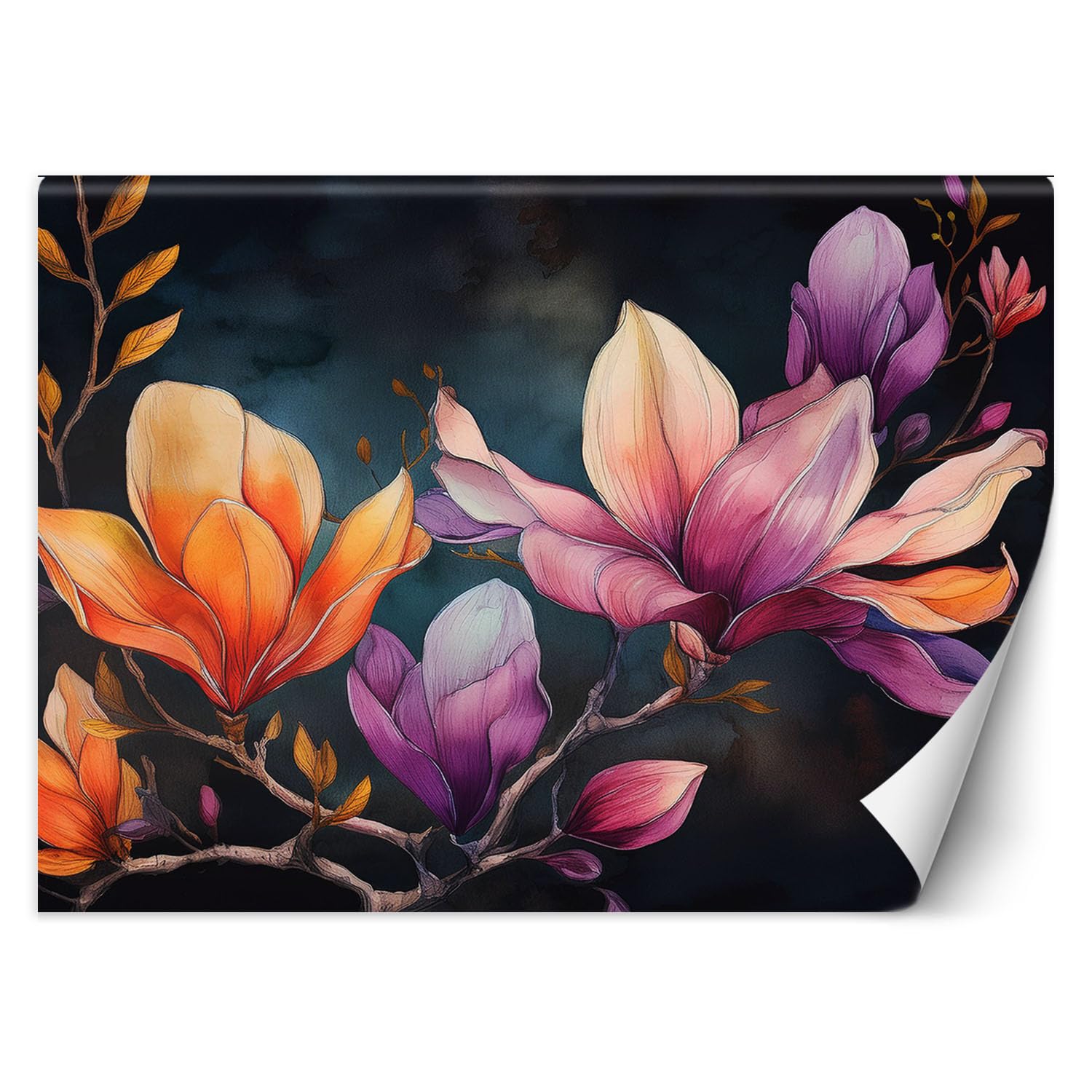 Papier peint intissé magnolia Feeby pour créer un salon nature et cosy