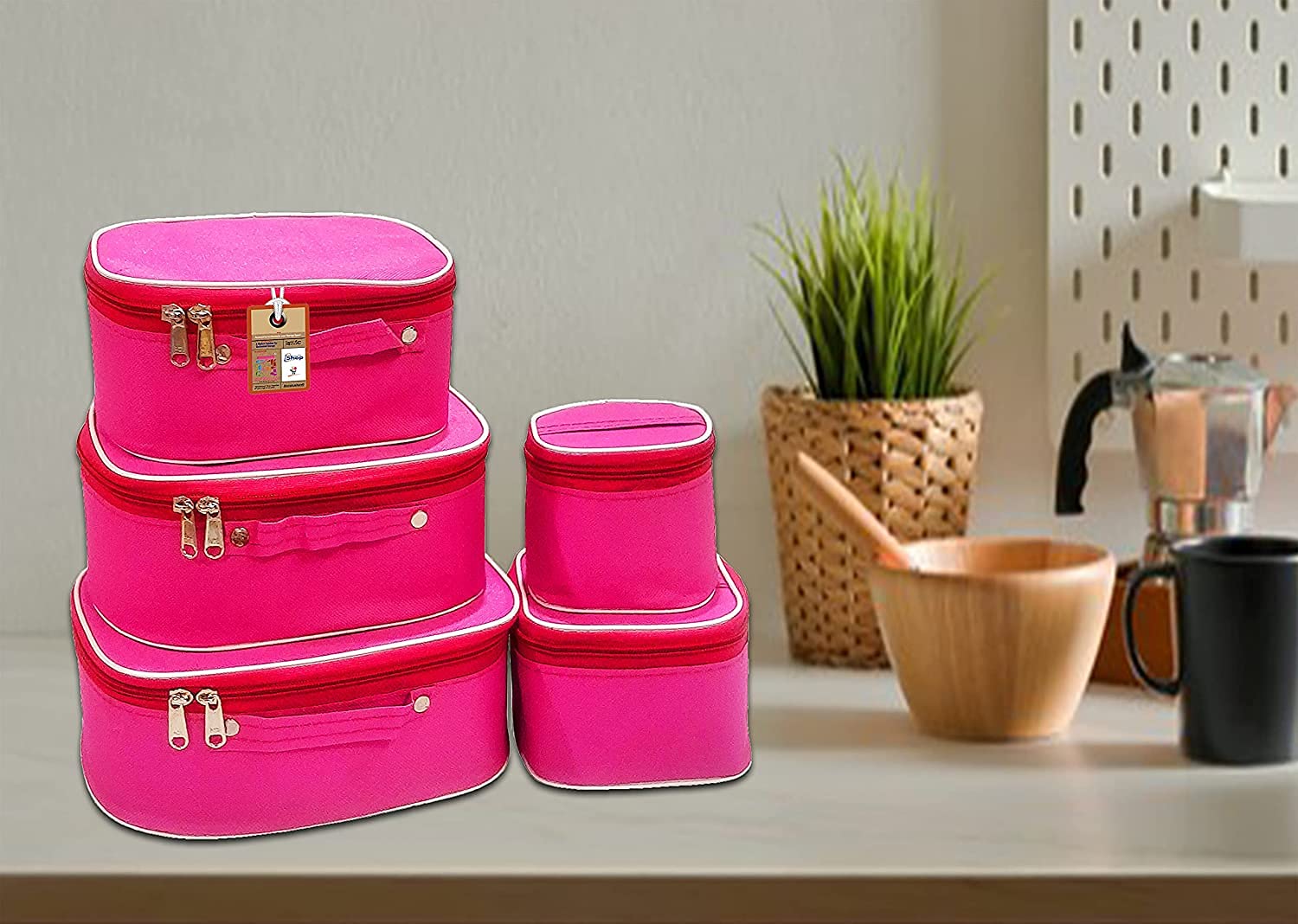 atorakushon Kosmetiktaschen-Set mit Reißverschluss, groß, mittelgroß, klein, 5-teilig, Geldbörsengröße, Make-up-Box für Damen, Kulturbeutel, Reisetasche, Aufbewahrung, Organizer, waschbar,