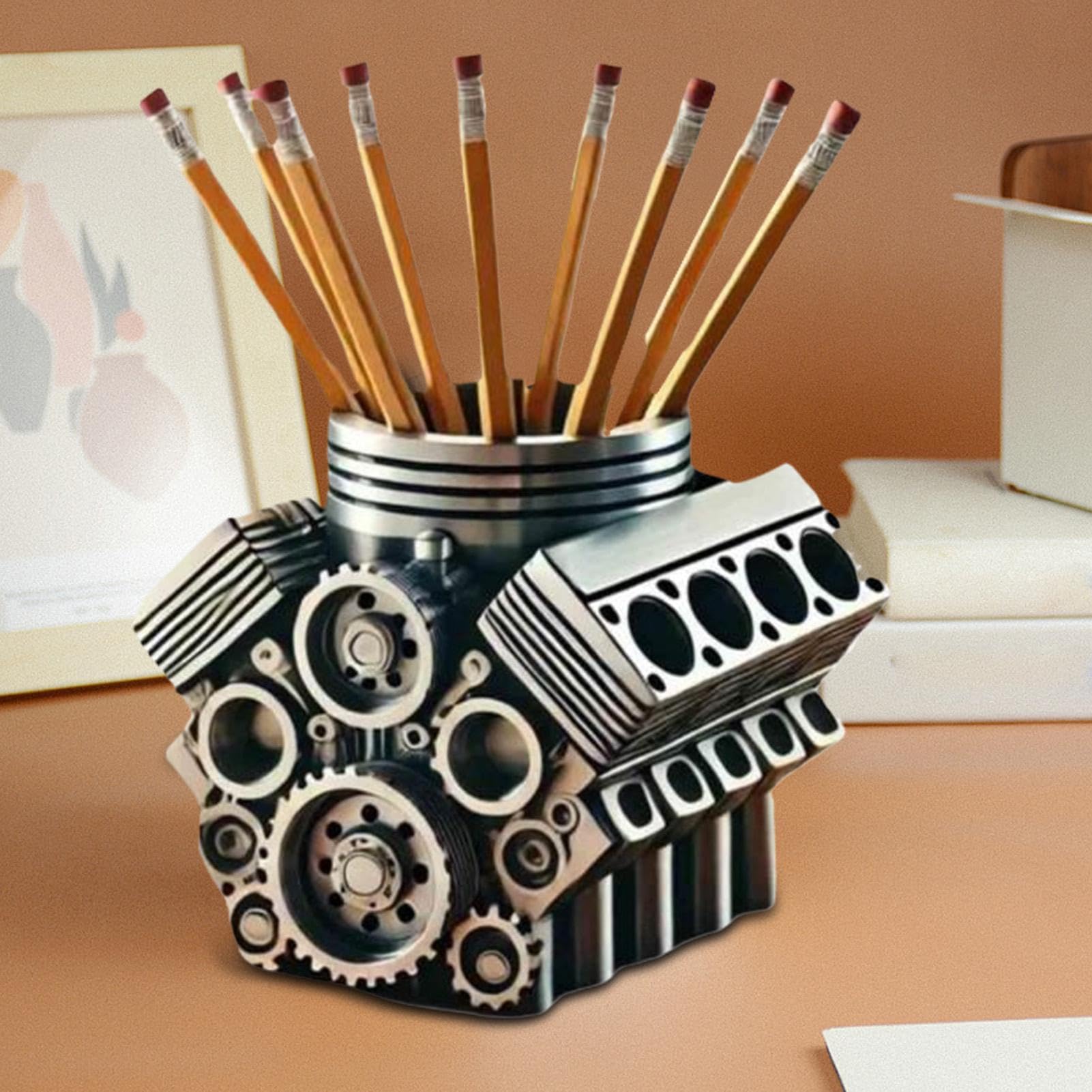 Pencil Holder Stylish Pen Organizer for Mechanical Enthusiasts