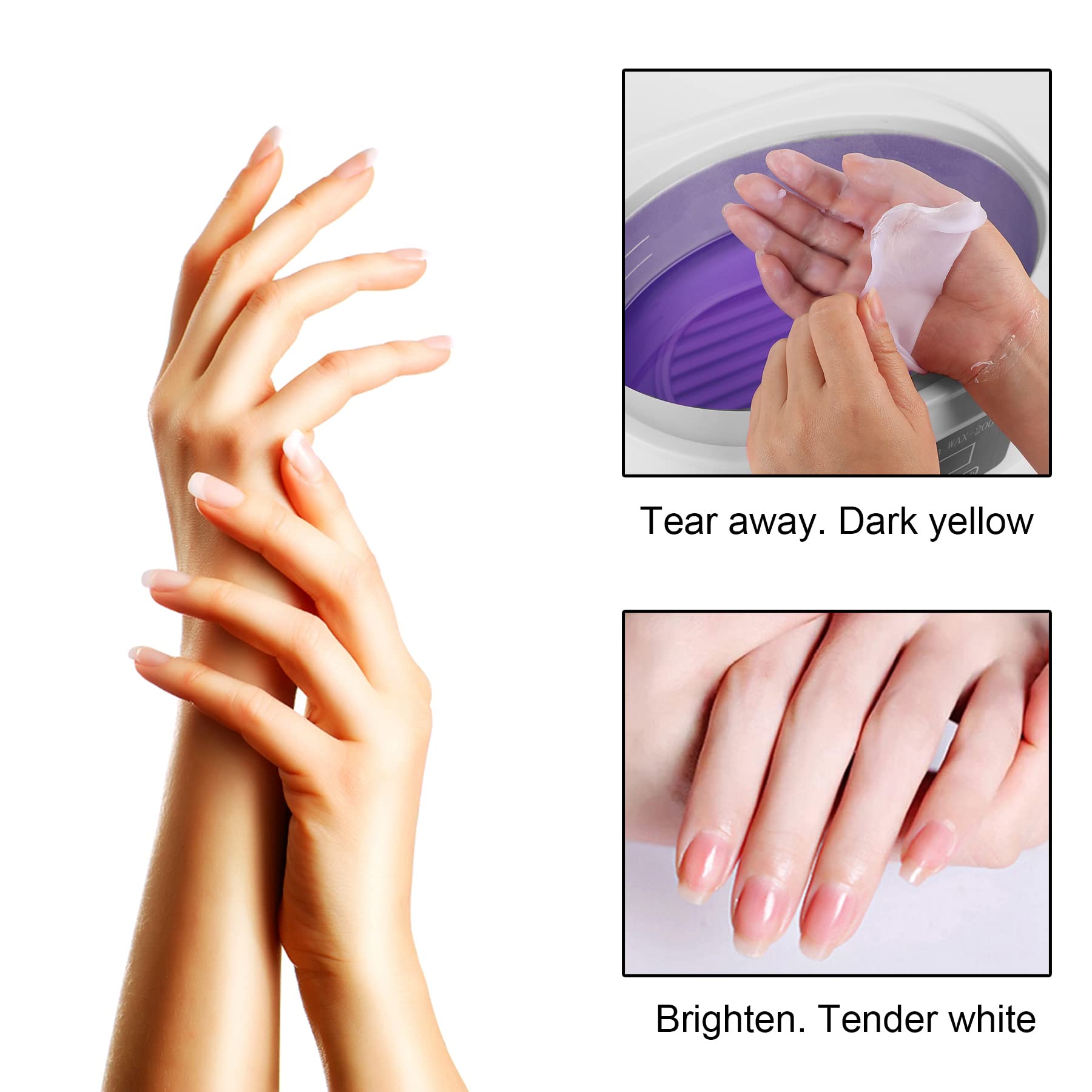 Forever Speed Bain de paraffine pour mains et pieds 3400 ml Kit de bain de paraffine sèche Avec 900 g de cire de paraffine Affichage de la température 200 W Accessoire idéal pour le spa le bain Blanc
