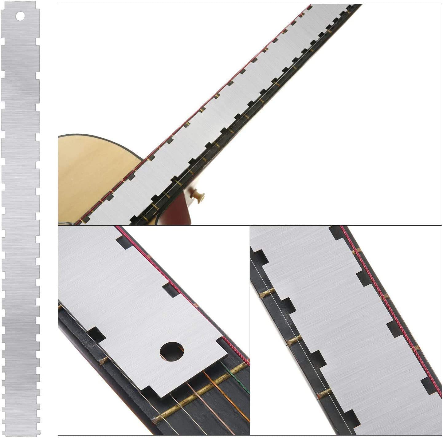 VENEKA 4Pcs Luthier Set Gitaar Hals Gitaar Ingekerfd Rechte Rand String Action Gauge Heerser Fret Rocker Fret Leveling Beam