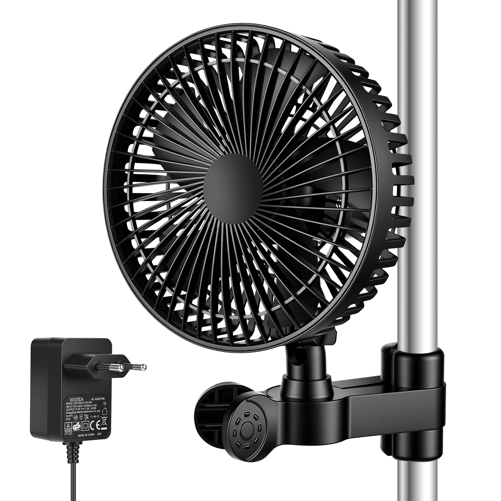 Dreamhigh Grow Ventilatore con Clip, Potente Ventilatore Oscillante a 3 Velocità, Silenzioso e Compatto per Growbox, Ventilatore per la Crescita delle Piante