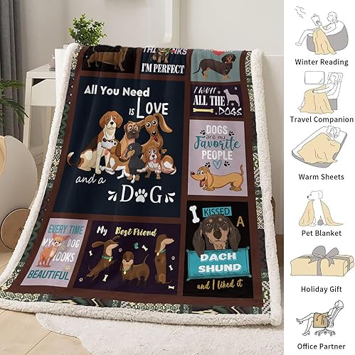 Miniatura 3 de Manta de forro polar para perro, manta suave para cachorros, ligera, cálida y acogedora con patrón de perro para todas las estaciones, sofá de cama,