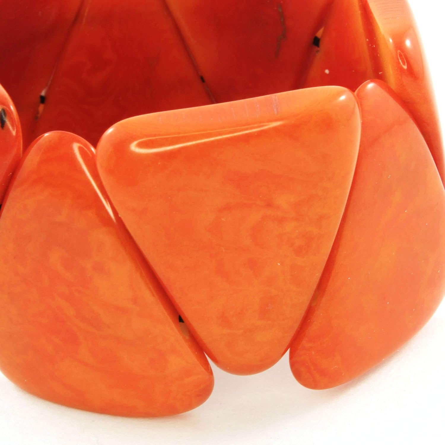 Chunky Orange Statement Bracelet made of Tagua Nut, Fair Trade Eco Friendly Handmade Jewelry for Women