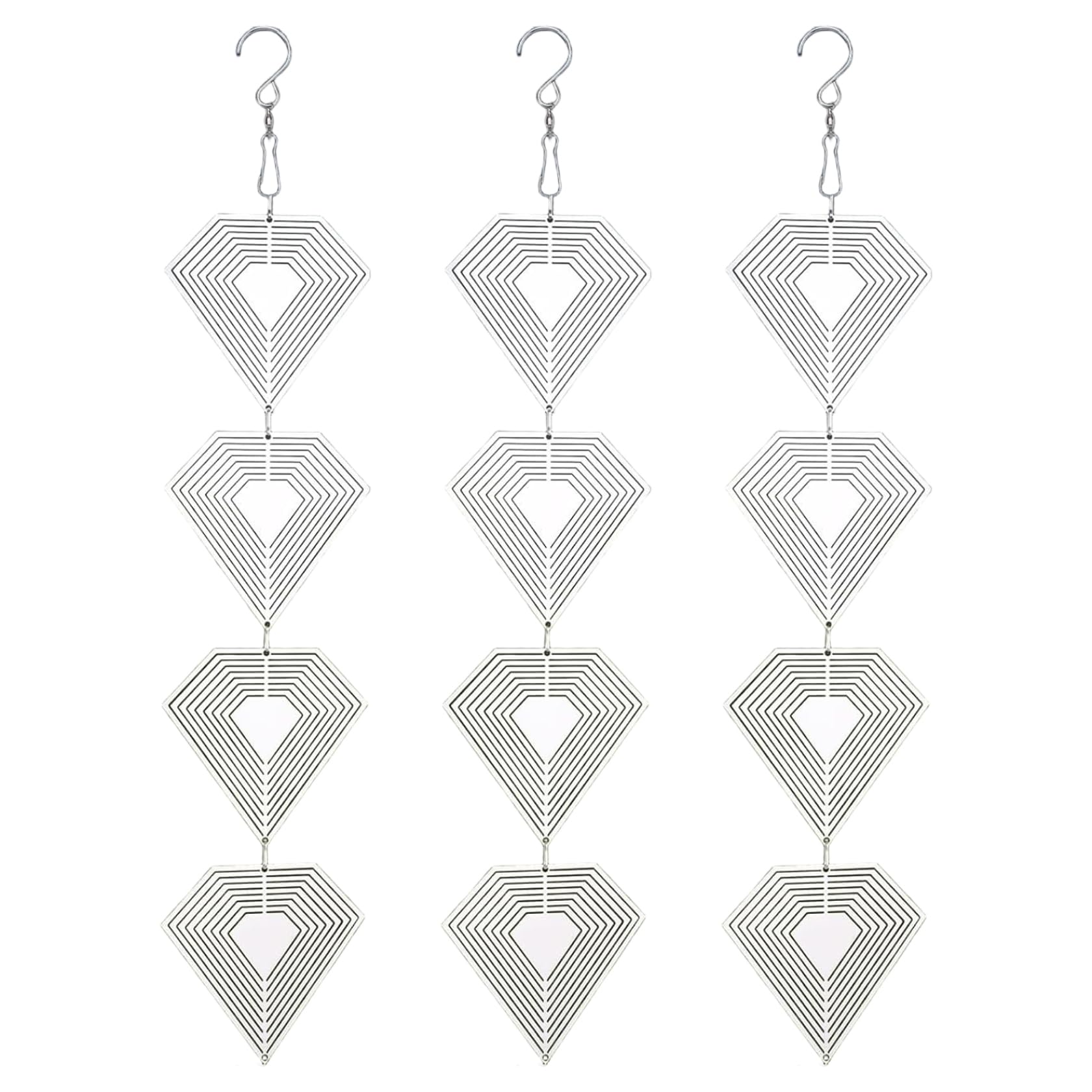 Stainless Steel Bird Deterrents for Outside 12-Pack 3D Reflective Wind Spinner - Bird Scare Devices for Garden Patio Porch to Deter Pigeons Woodpeckers