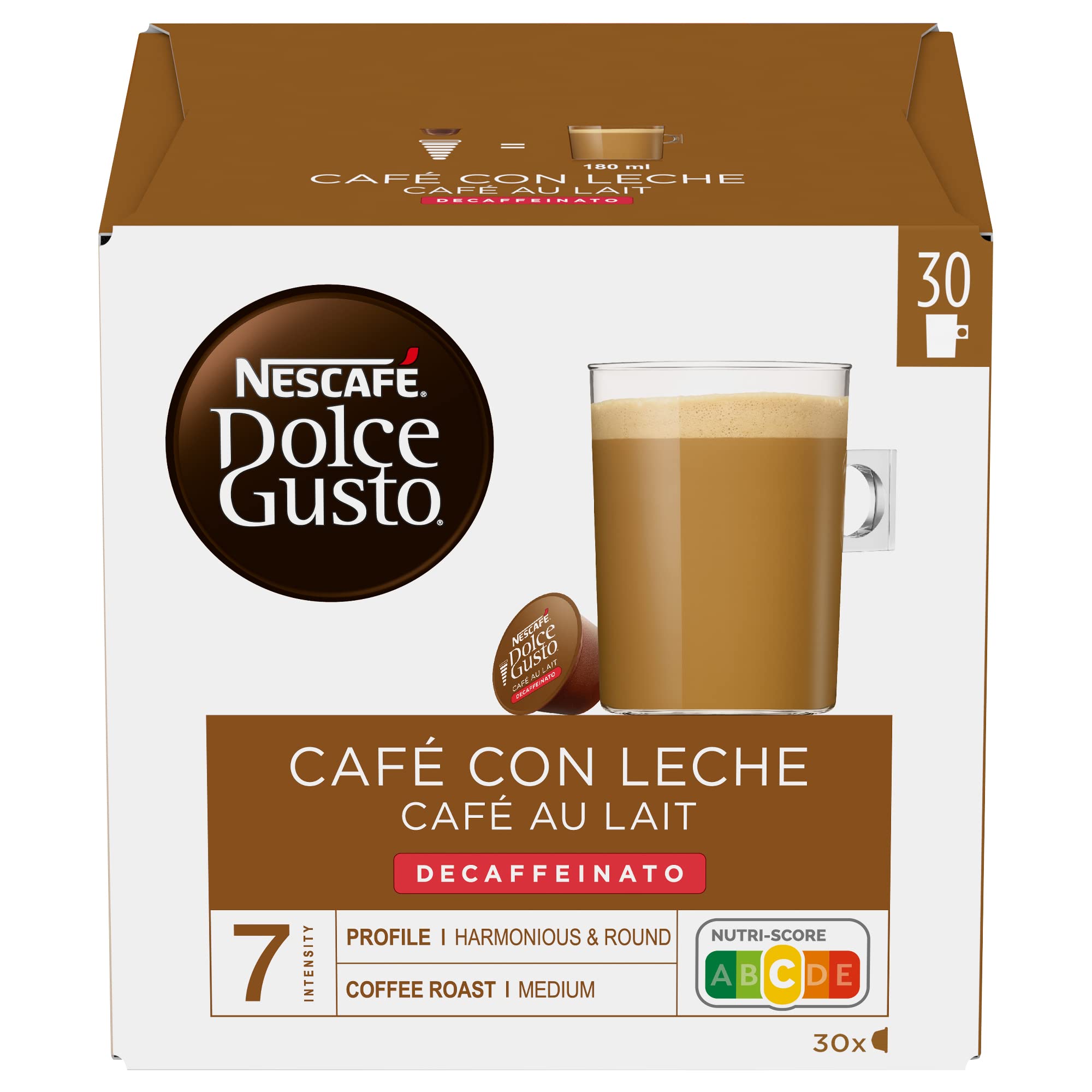 Dolce Gusto NESCAFÉ Café con Leche - x3 pack de 30 cápsulas - Total: 90 cápsulas & Dolce Gusto NESCAFÉ NESQUIK- x3 pack de 16 cápsulas - Total: 48 cápsulas