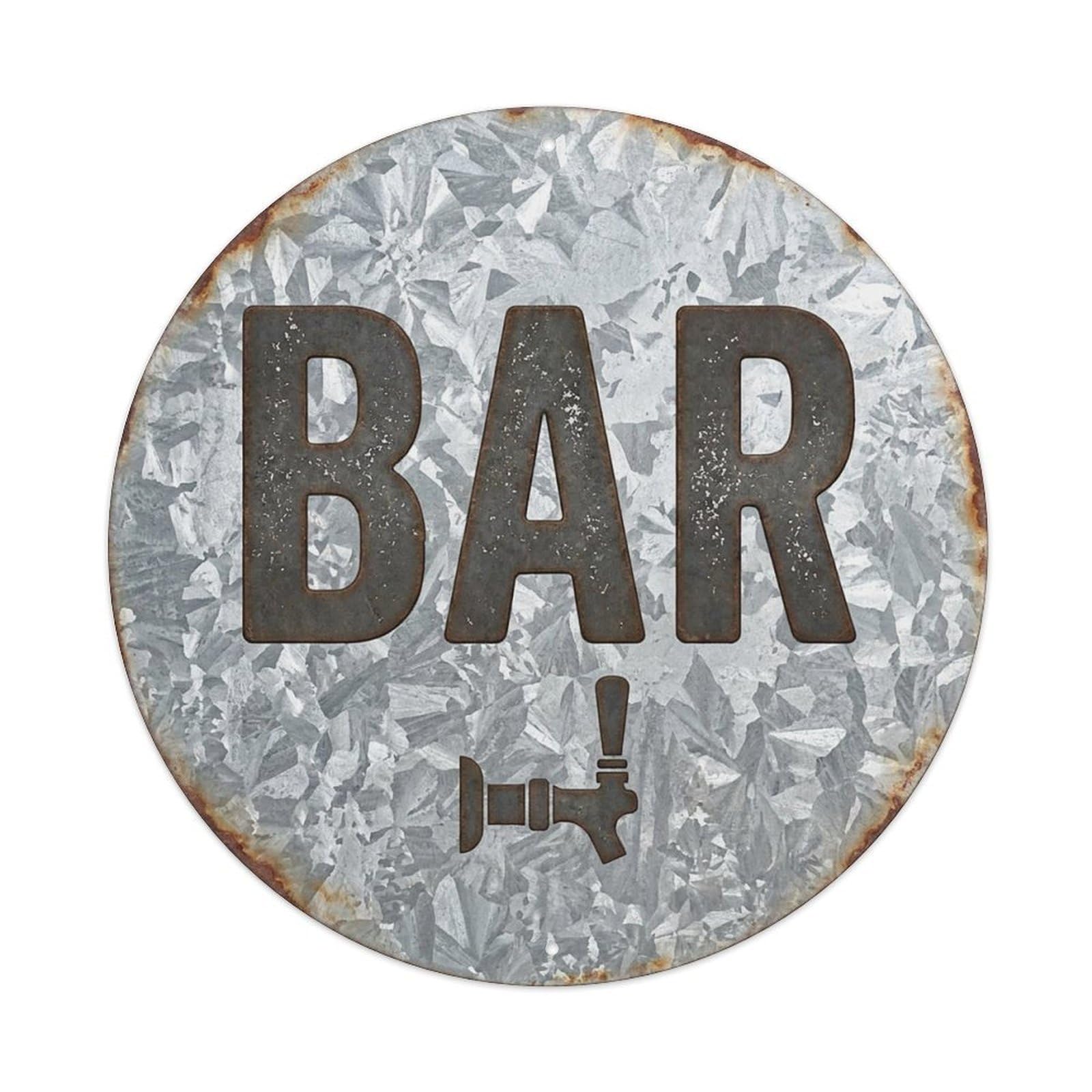 Vintage Beer BAR Galvanized Steel Retro for Pub Vintage Metal Tin Sign Plaque Wall Decor for Cafe, Club Bar, Office, Garden Metal Poster 8x8Inch
