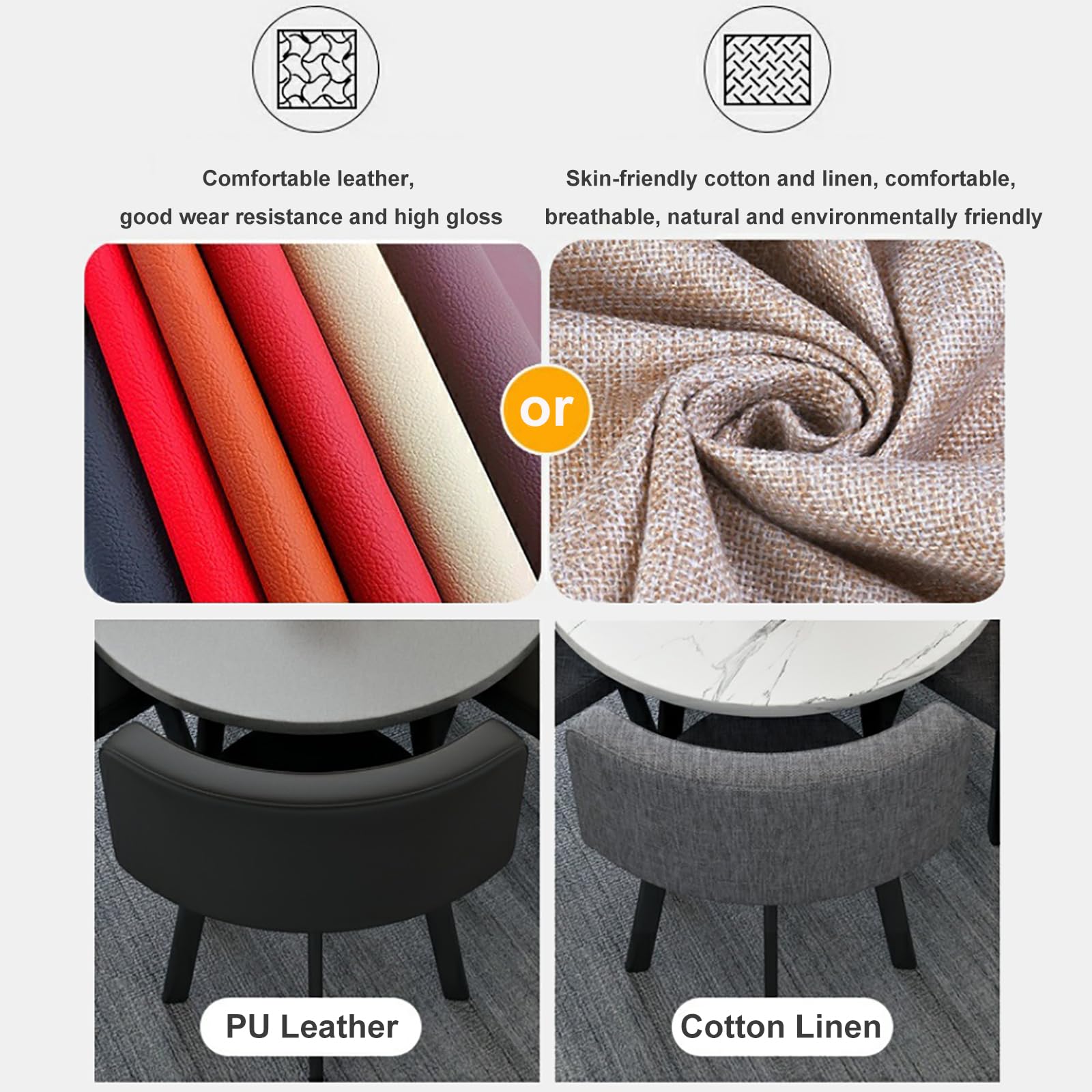 Kleines Büro, Empfangsraum, Clubtisch und Stuhl-Set, Verhandlungstisch, runder Verkaufstisch, einfacher Küchen-Esstisch 80/90 cm, 1 Tisch, 4 Stühle, Wohnzimmertisch und Stuhl-Kombination, Zu