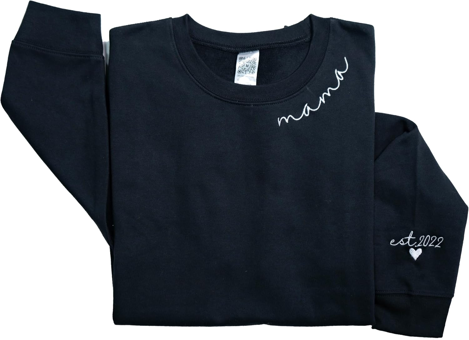 LULLBABYMALL Personalized Embroidered Mama EST Sweatshirt For Women, Mom Custom Gifts for Mother’s Day Chirstmas