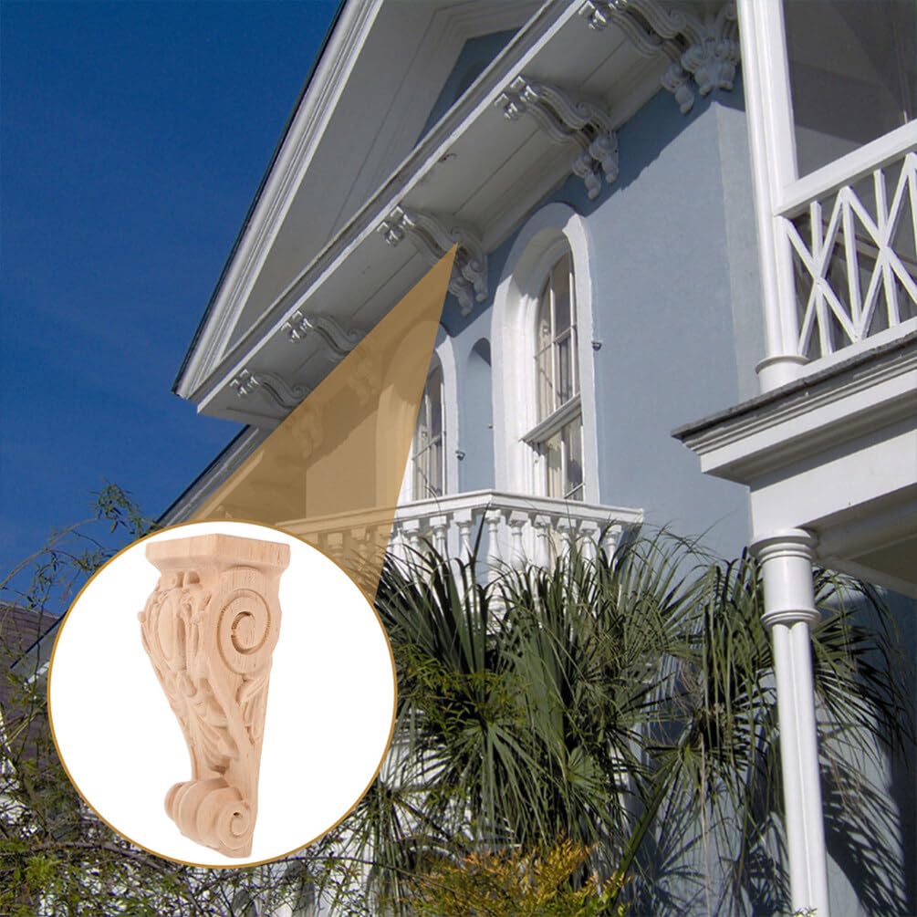 Cabilock Dekorative Holzkonsolen aus Massivem Holz mit Geschnitztem Europäischem Design Einfache Montage zur Verschönerung von Wohnzimmer und Villa