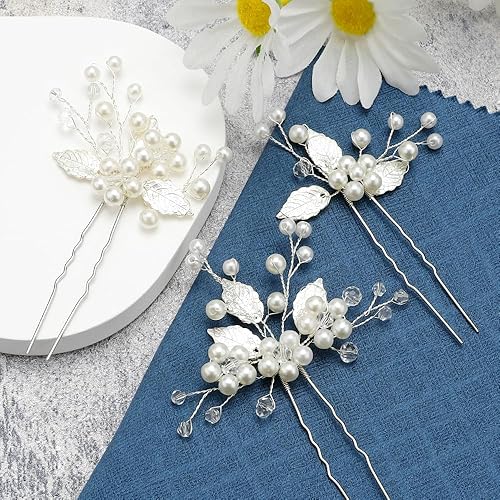 Miniatura 4 de Horquillas para el cabello de boda, accesorios para el cabello de dama de honor, pinzas para el cabello de hoja para boda, piezas de pelo nupcial, 3