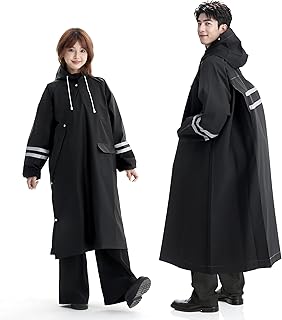 [OutRush] レインコート 自転車 【2026新設計 斜めファスナー・2重バイザー付き】 レインコート レディース メンズ リュック対応 軽量 快適 カッパ ポンチョ ポケット付き 2重防水 撥水 防風 ゴム袖口 レインウェア バイク 通勤 通学 이미지