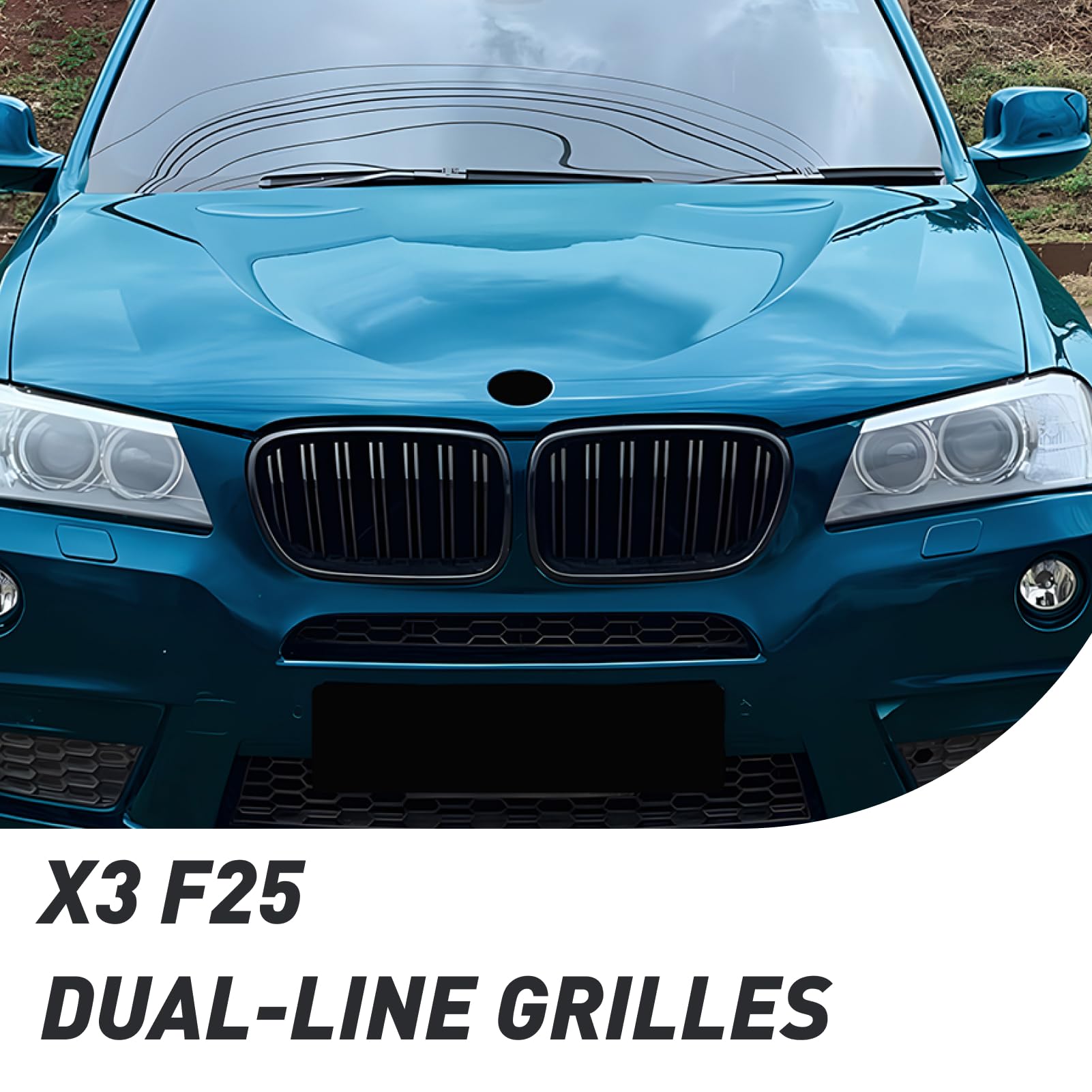 F25 Grille Calandre Abs Noir Brillant Double Barre Pour X3 F25 2010-2013 2010 2011 2012 2013, Grille Radiateur Pare Choc