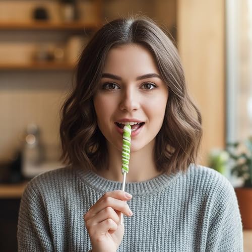 Miniatura 3 de Adams & Brooks - Paletas pequeñas de unicornio de manzana verde brillante, tarro de 10 onzas (24 unidades) - Piruletas de unicornio Twisty, dulces