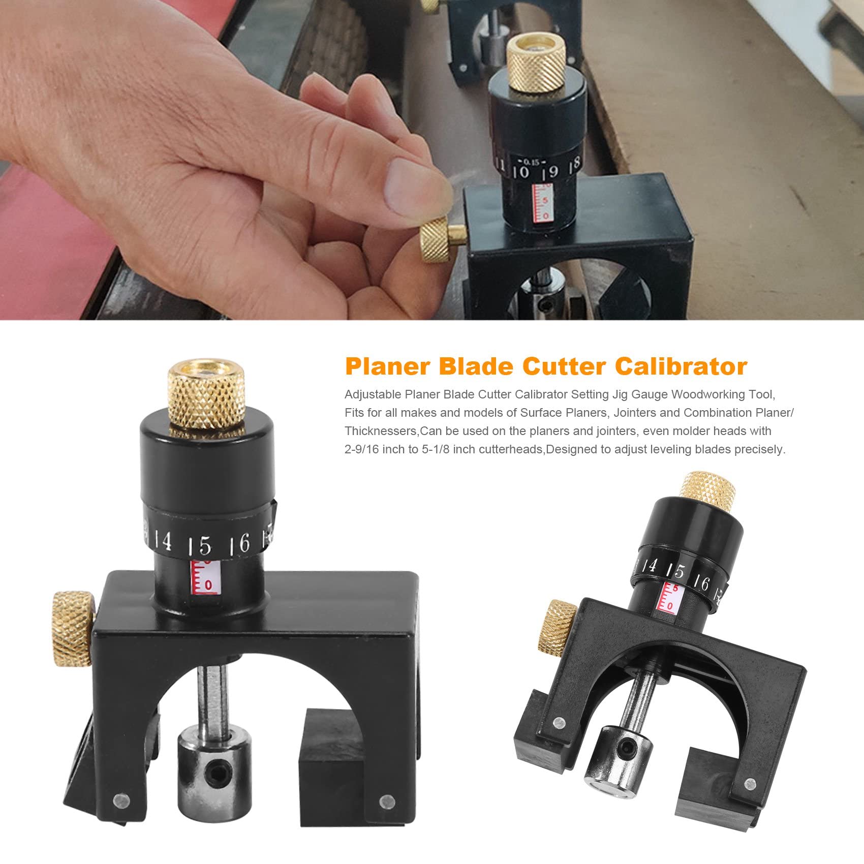 2X verstellbares Hobelmesser Cutter Kalibrator Einstelllehre Messgerät Holzbearbeitung Werkzeug