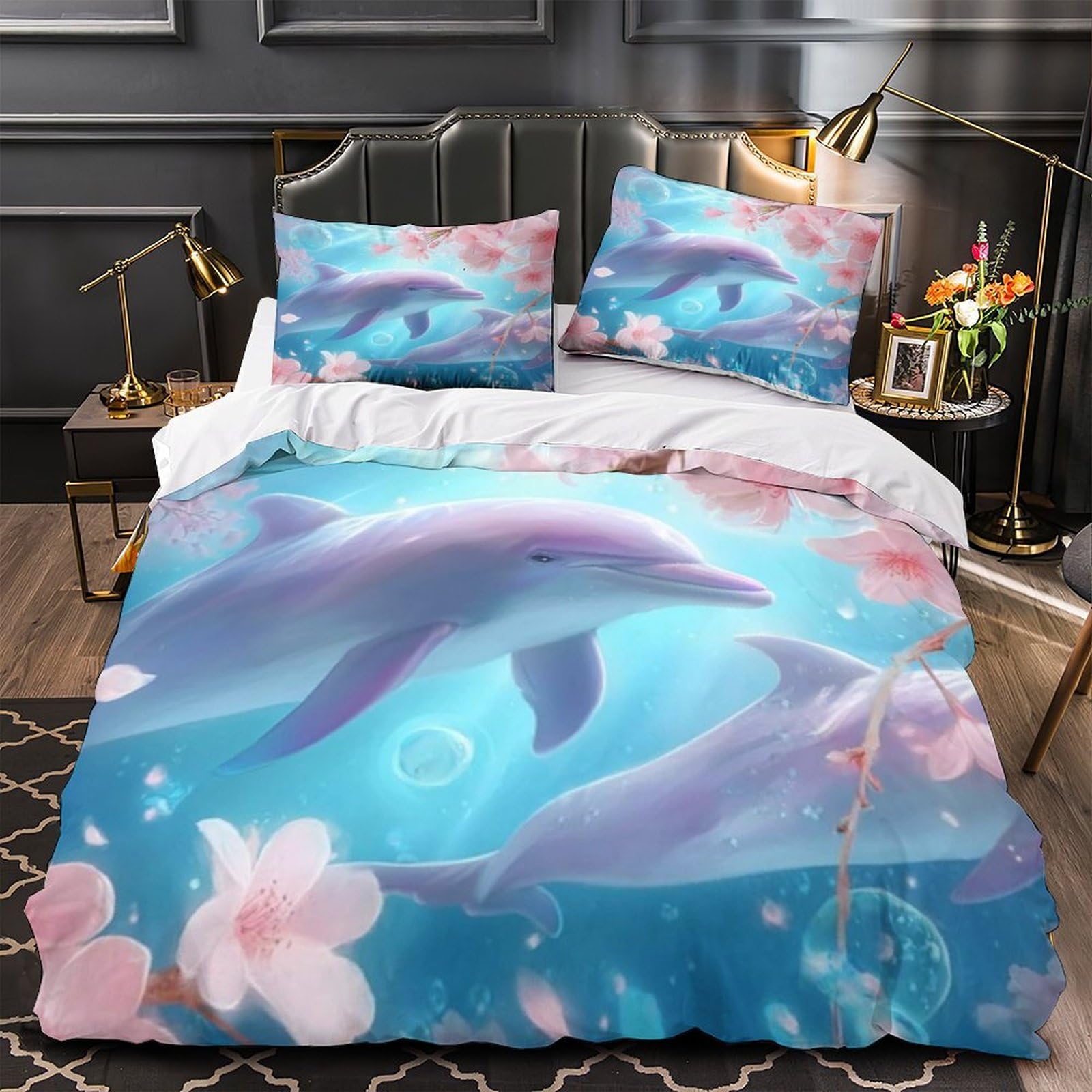 Scène océanique chez vous avec la parure housse de couette dauphin 3D