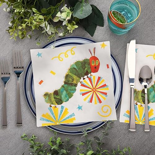 Miniatura 2 de Fun Express - Servilletas de bebidas Very Hungry Caterpillar para cumpleaños - Suministros para fiestas - Vajilla impresa - Servilletas impresas -