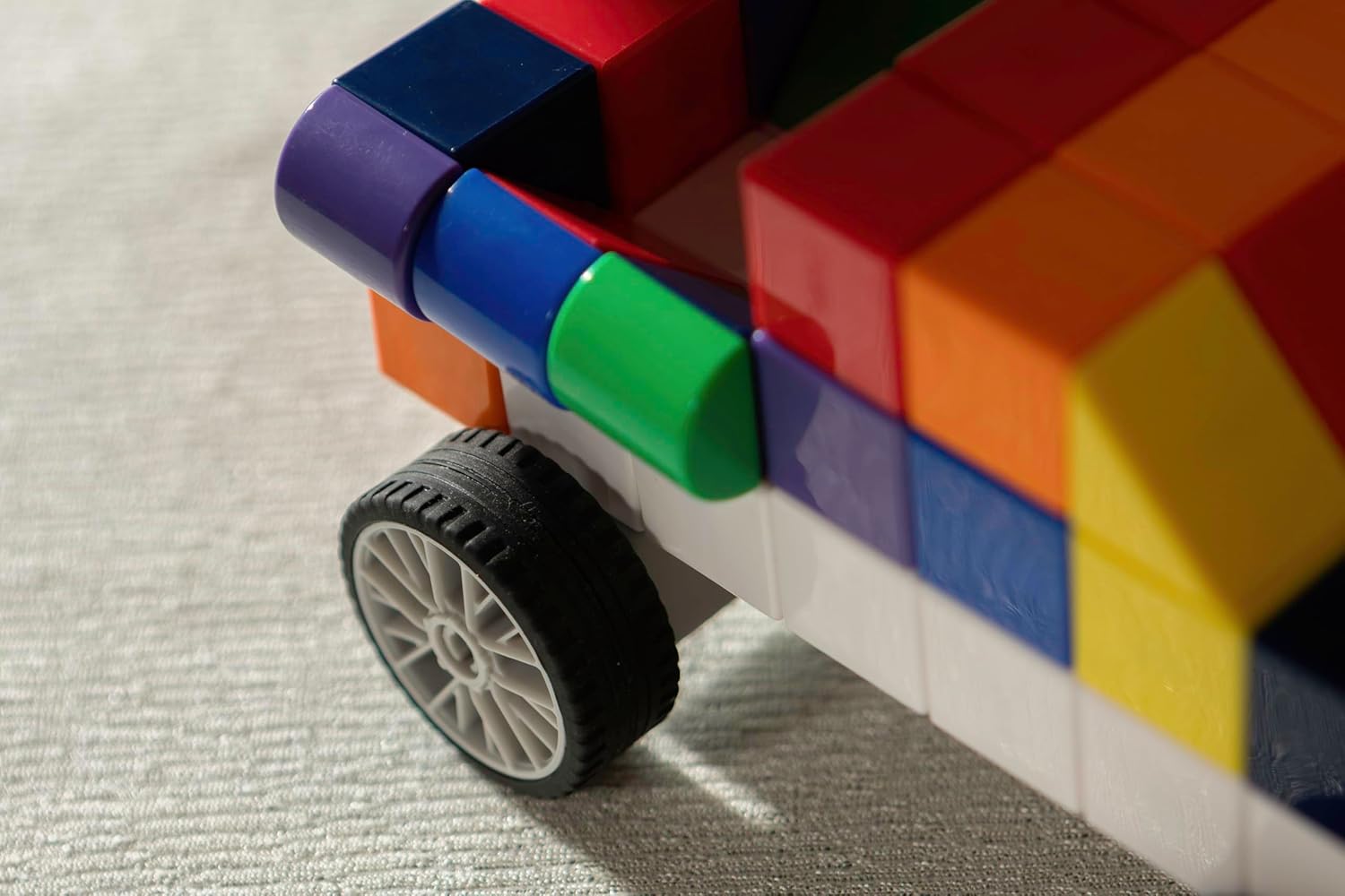Magic Cube Car Maker, Car Series with Magnetic Cube Block for Childrens Fun & Education, Including Square, Triangilar and Semicircular Blocks with Panel Blocks & Wheel Block