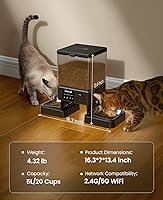 Vista 9 de oneisall Comedero automático para gatos con WiFi 5G, dispensador automático de comida para gatos para 2 gatos y mascotas pequeñas, dispensador