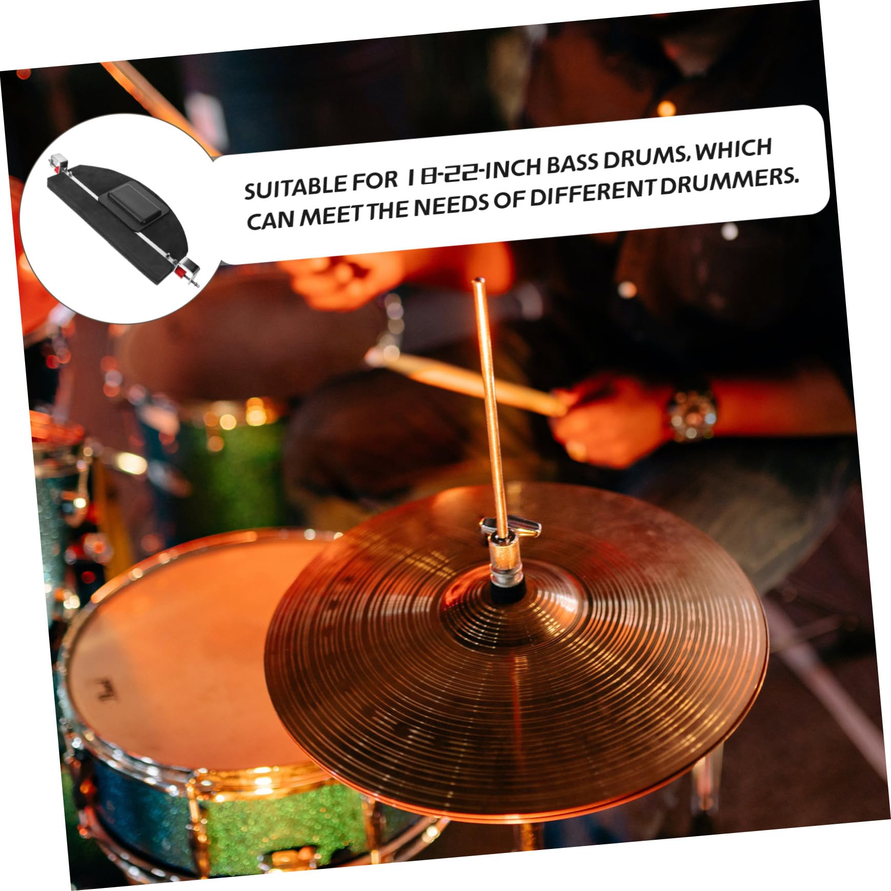 Pad de Silenciamiento para Batería Goma Negra, Amortiguador de Vibraciones y Almacenamiento Conveniente para Práctica y Reducción de Ruido