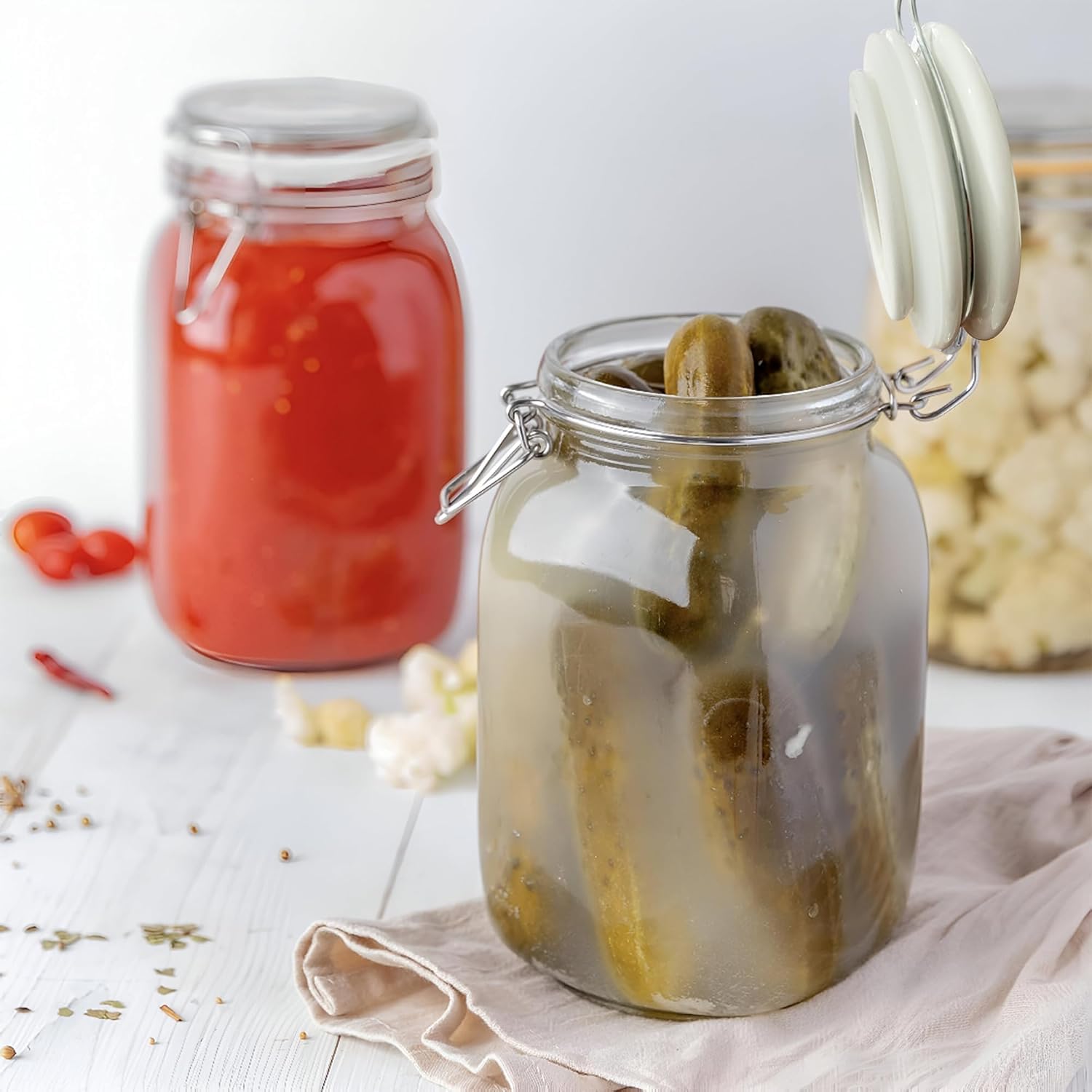 Pure Source India 1.5L Glass Jar - Clear -4