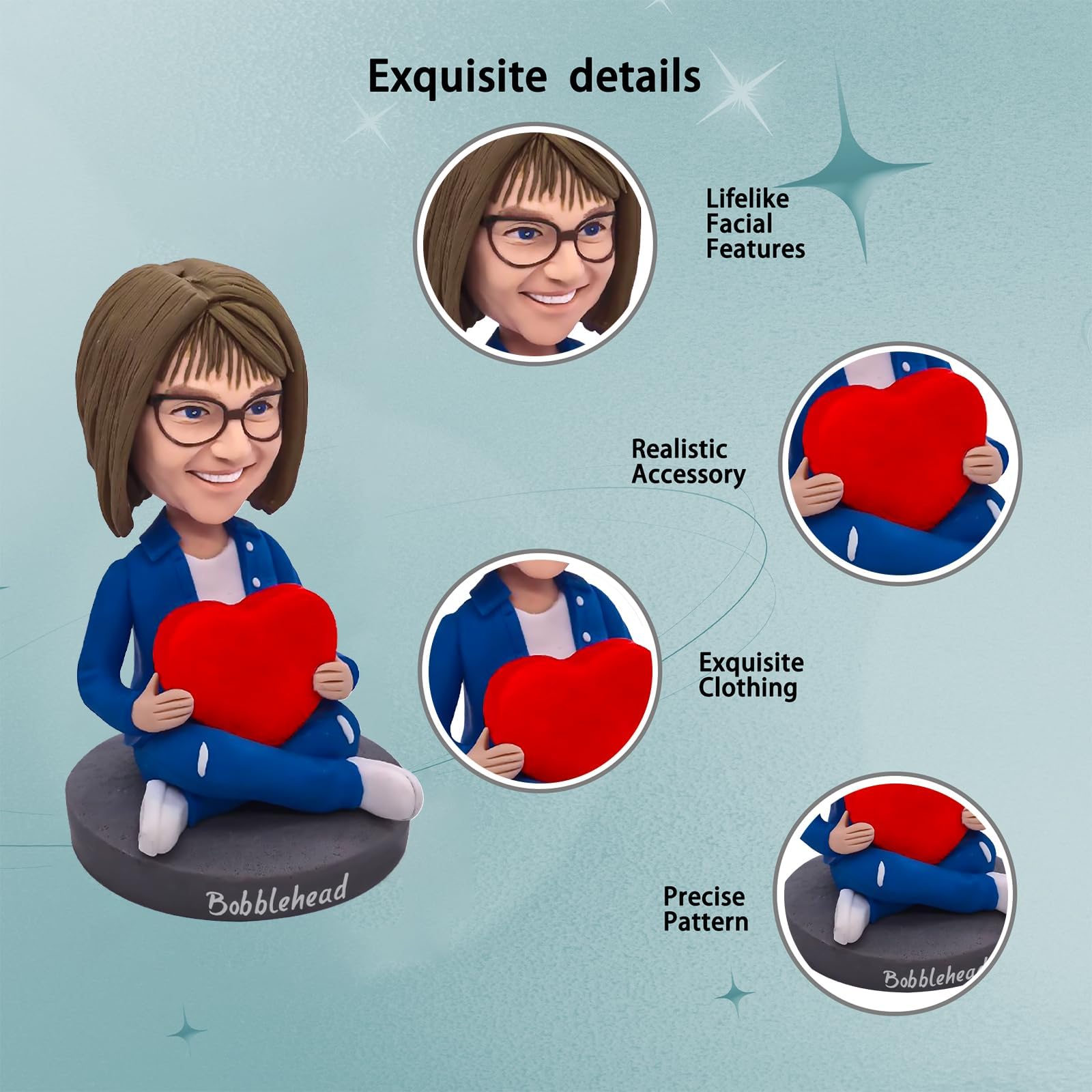 Custom Doktor Wackelkopf mit Stethoskop aus Foto Ideales Geschenk für Mediziner Perfekt für Freundin Mama Schwester Geburtstag & Home Akzente