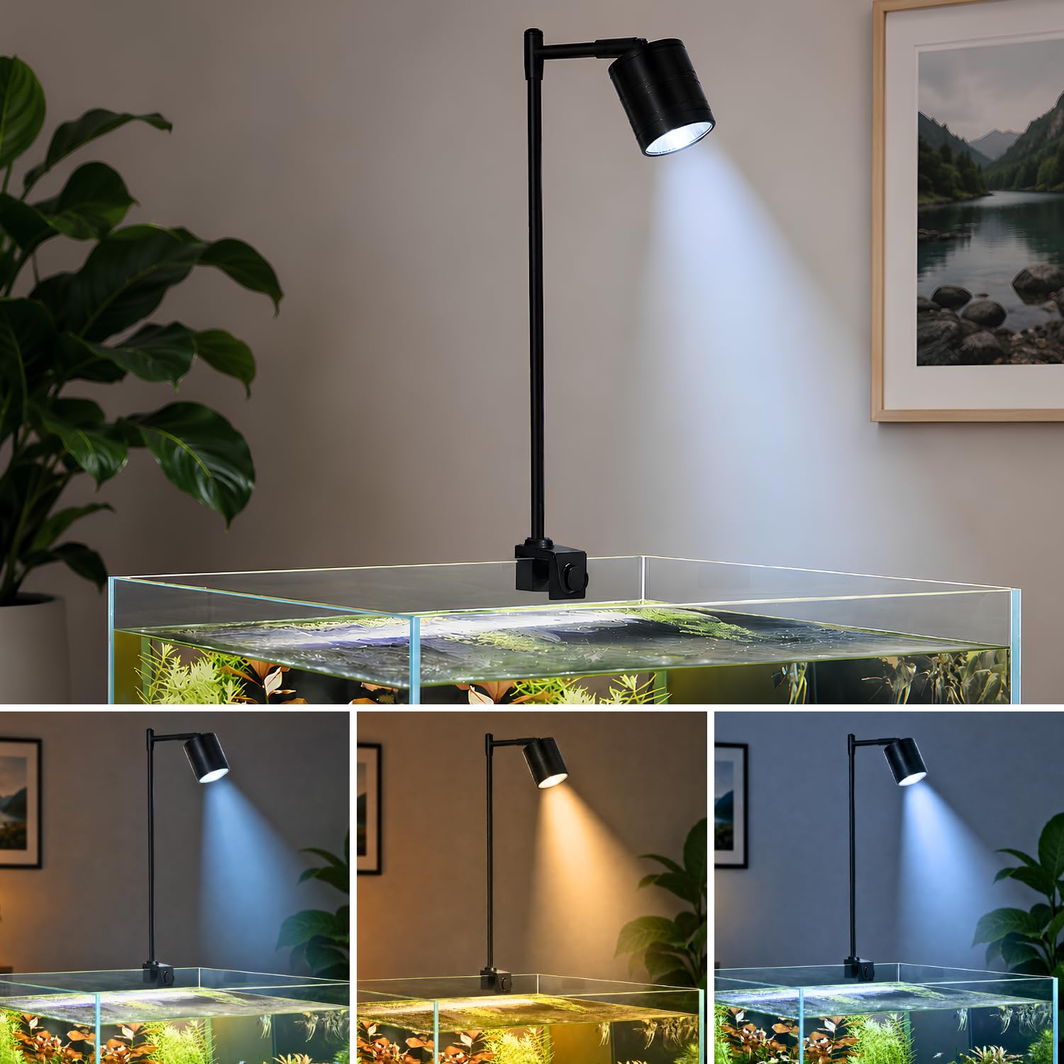 VAYINATO Aquarium LED Light 10W (QL-V10) – Adjustable 3-Color Fish Tank Spotlight 2700K-6000K, Full Spectrum Lighting for Planted & Freshwater Tanks-image-27