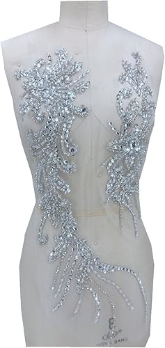 zbroh Costura a mano elegantes parches de piedra cristalina y diamantes de imitación de cristal vestidos de novia DIY ropa decorativa