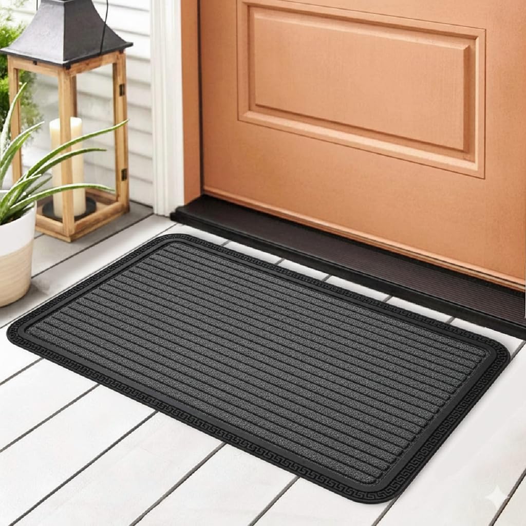 Door Mat Large Anti Skid Indoor Outdoor Entryway for Home Office Floor with Rubber Backing [Grey, Glory] (1.5x3 Feet), Rectangular-image-18