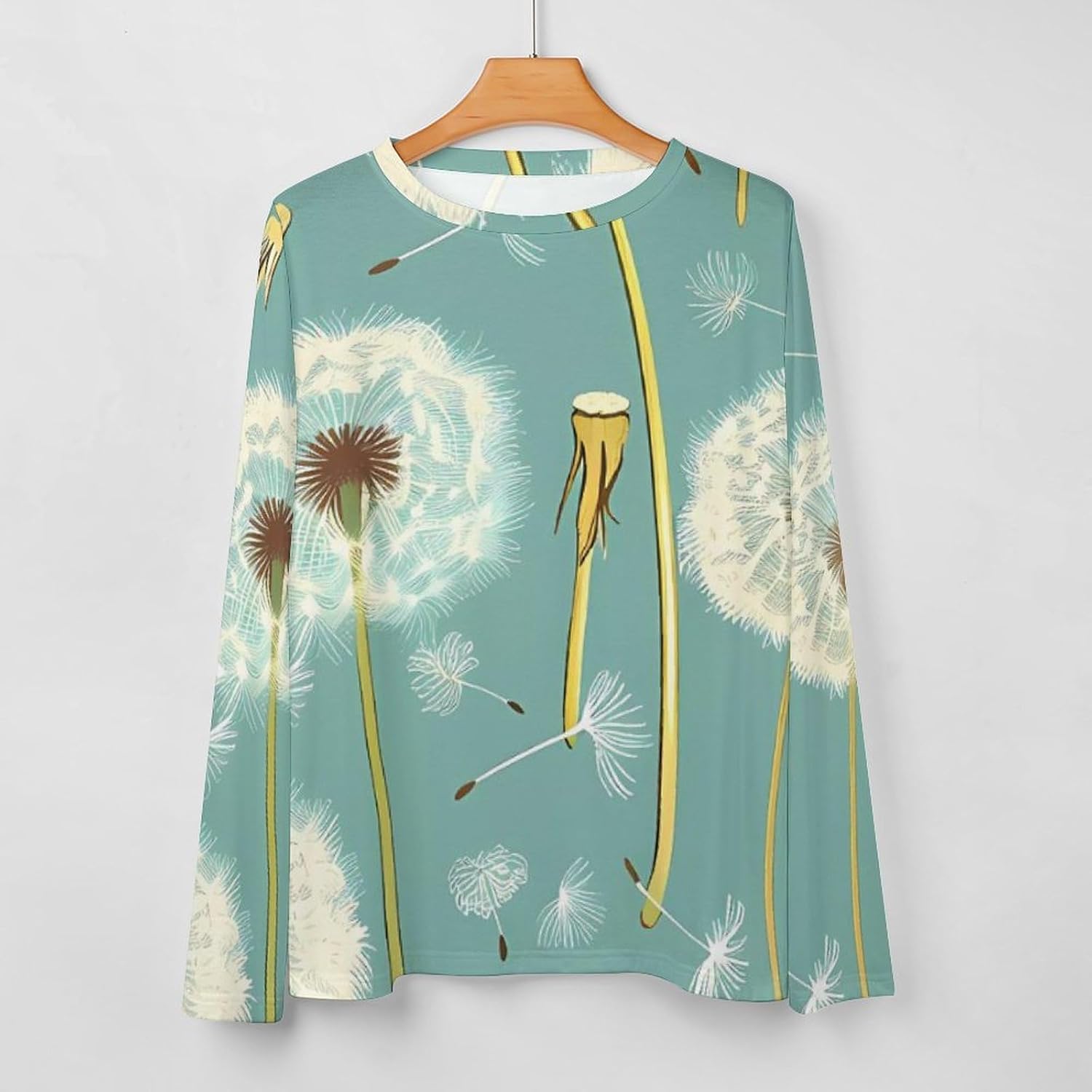 Dandelion Women's Pajama Top Sleepwear Pajamas Sleep T-Shirt Long Sleeve Shirt Crewneck Tee