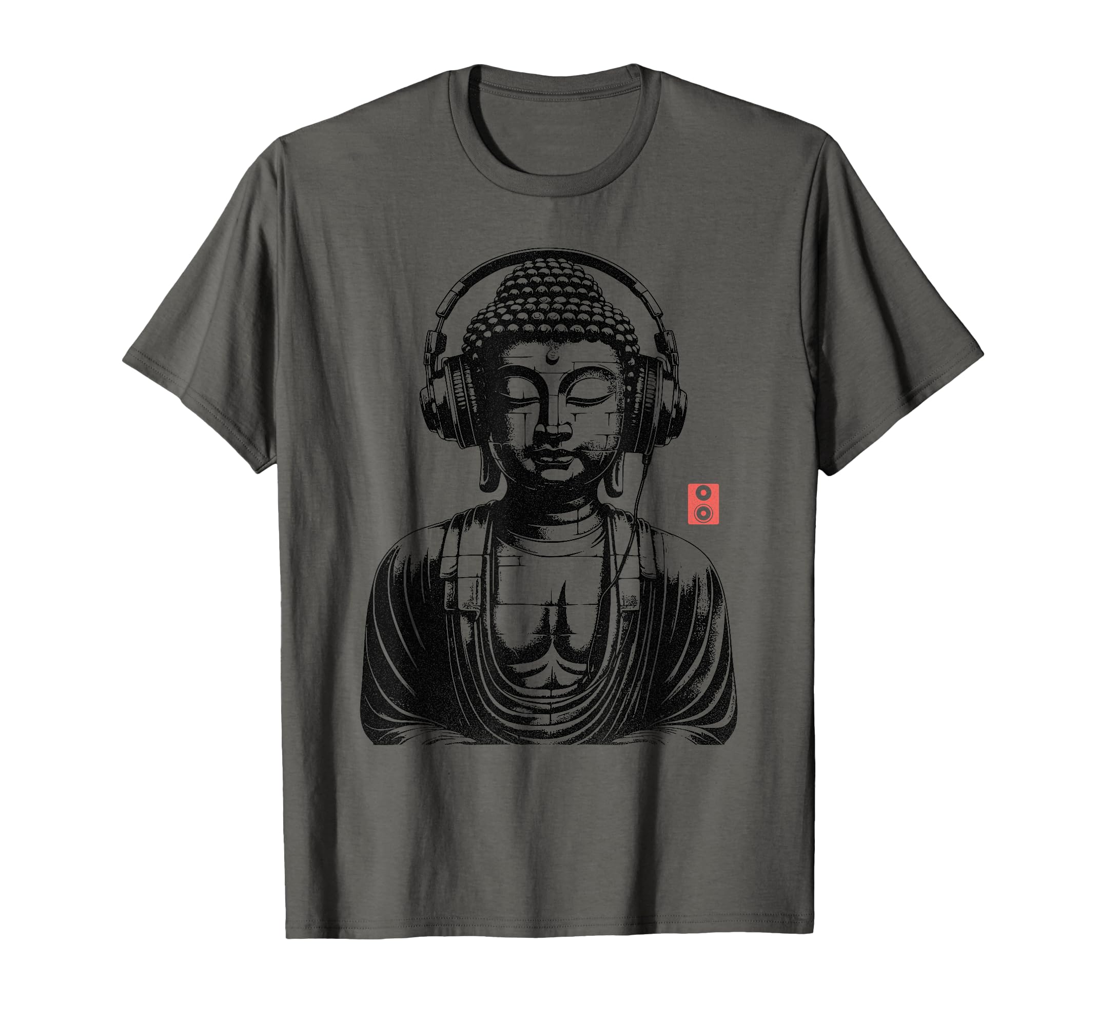 Vintage Retro Buddha Wearing Headphones T-Shirt