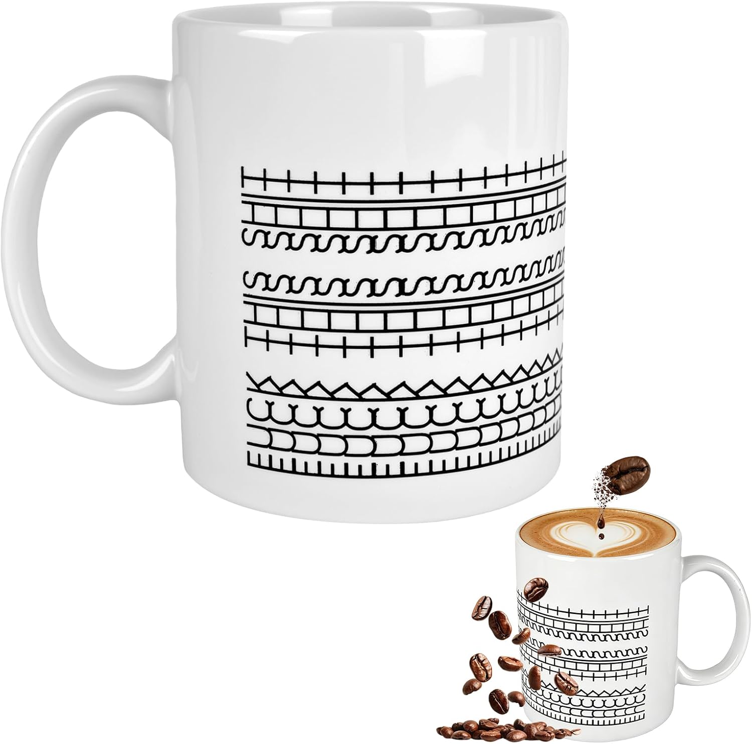 This Mug, This Mug with Hidden Message, Ceramic 350 ml Mug with Insulated Handle, Novel Creative and Humorous Drinking Cup for Adults (White)