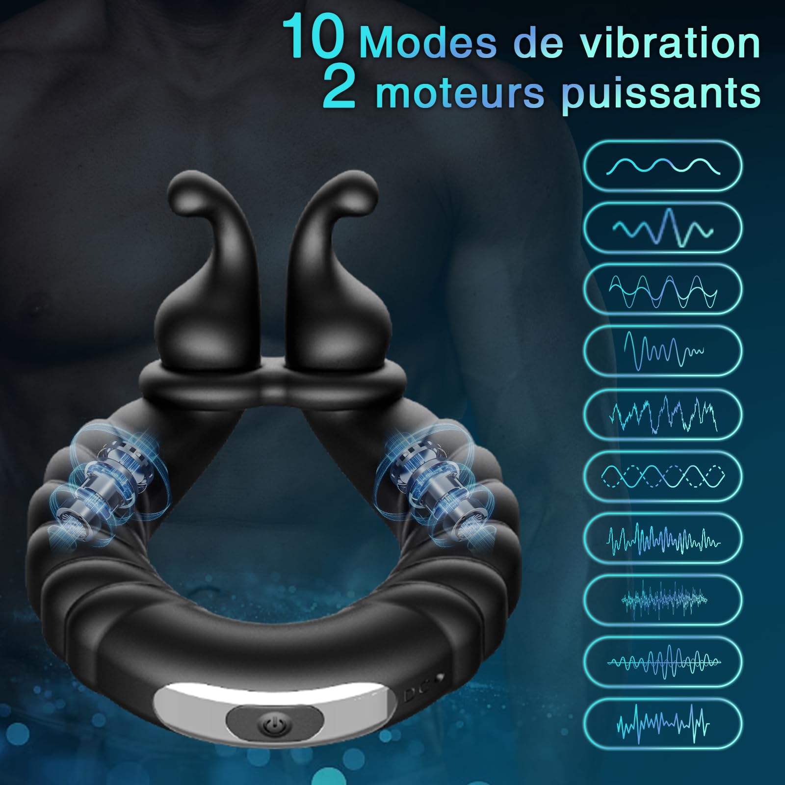 Sex Toys Anneau Penien - Anneau Homme Sextoyse Couple Plaisir, Anneau Vibrant Pénis Clitoridienne avec 10 Modes de Vibration, Anneaux de Pénis Sextoyse Sex, Anneau Penien Sex Toyspour Pour Homme
