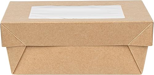 Miniatura 15 de Restaurantware Cafe Vision Cajas de postre de 27 onzas con ventana, 25 cajas resistentes para hornear, tapa desmontable, papel kraft resistente a la