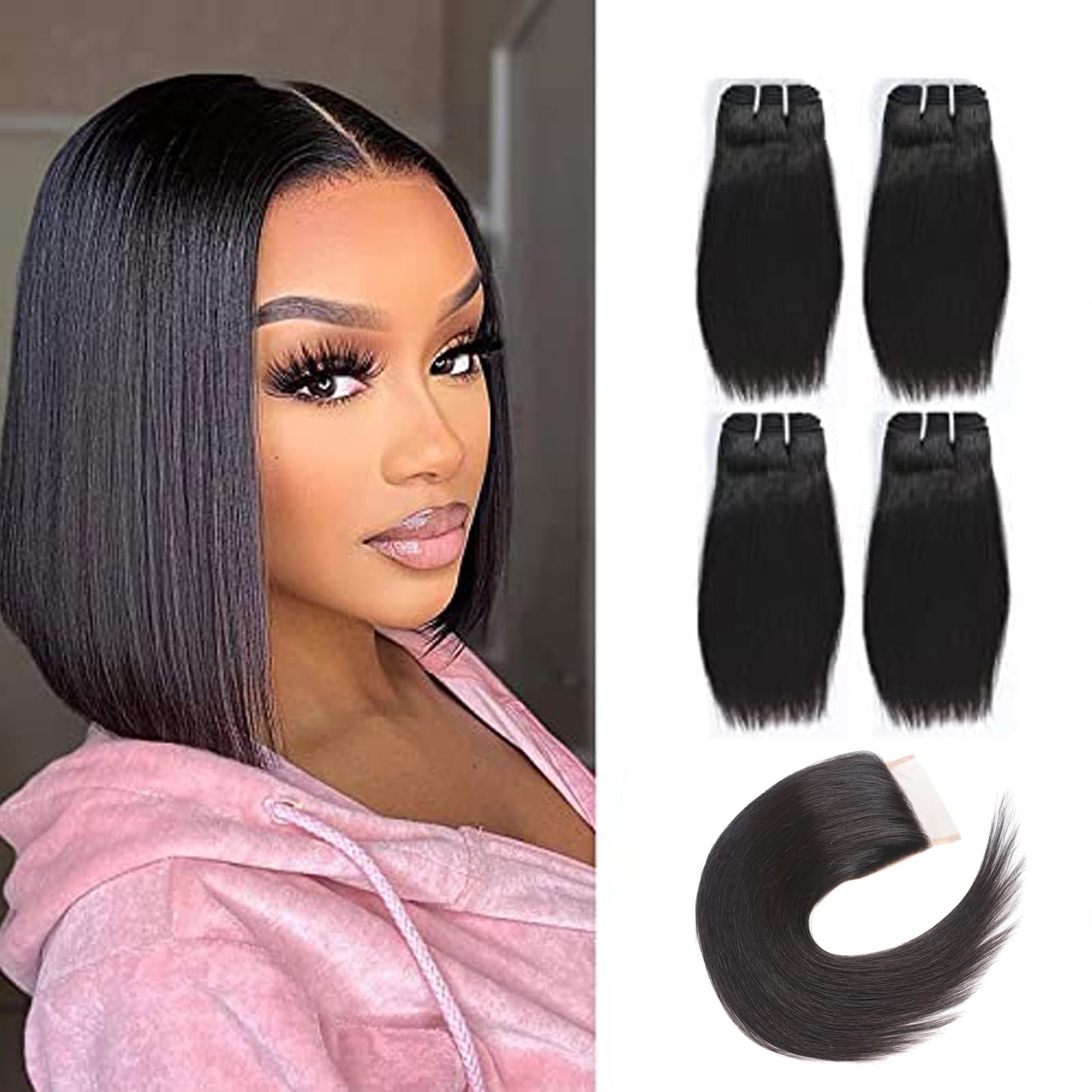 Amazon.com : 10 inch short hair bundles 10A Brazilian  display picture 2
