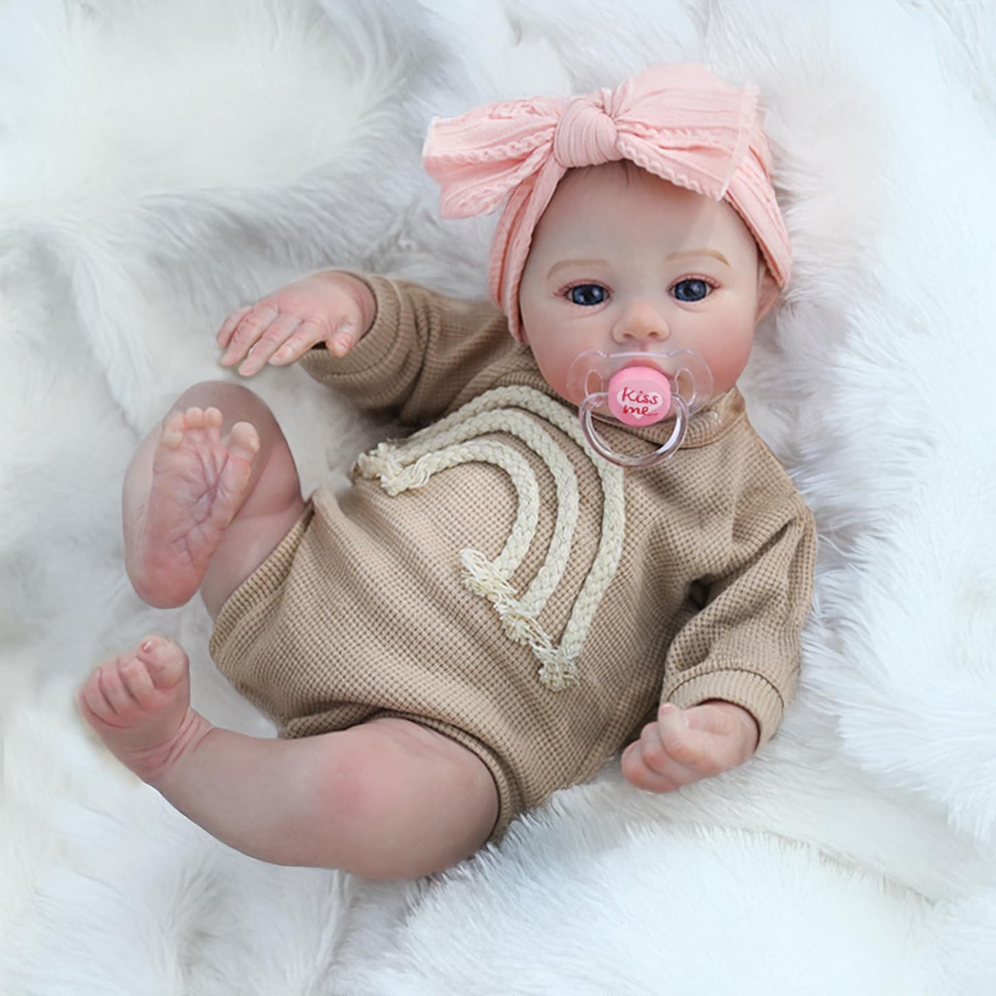 Reborn Baby Dolls Girl - 20 Inch Lifelike Newborn Dolls, Real Life Baby Toy with Soft Weighted Body, Real Baby Reborn Gift Set for Kids Age 3+