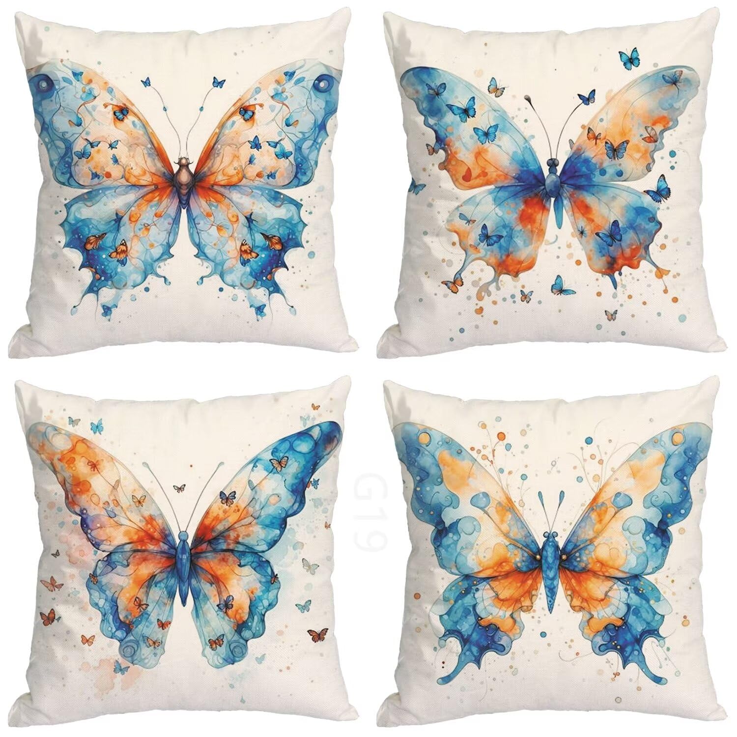 Federe Cuscini Divano 55x55cm 4 Pack Estate Soft Cuscini Divano Pittura Ad Olio Astratta Cuscini Decorativi per Divano Soggiorno Sedia Camera da Letto Auto Giardino All'aperto Colorato Cuscino LY-17