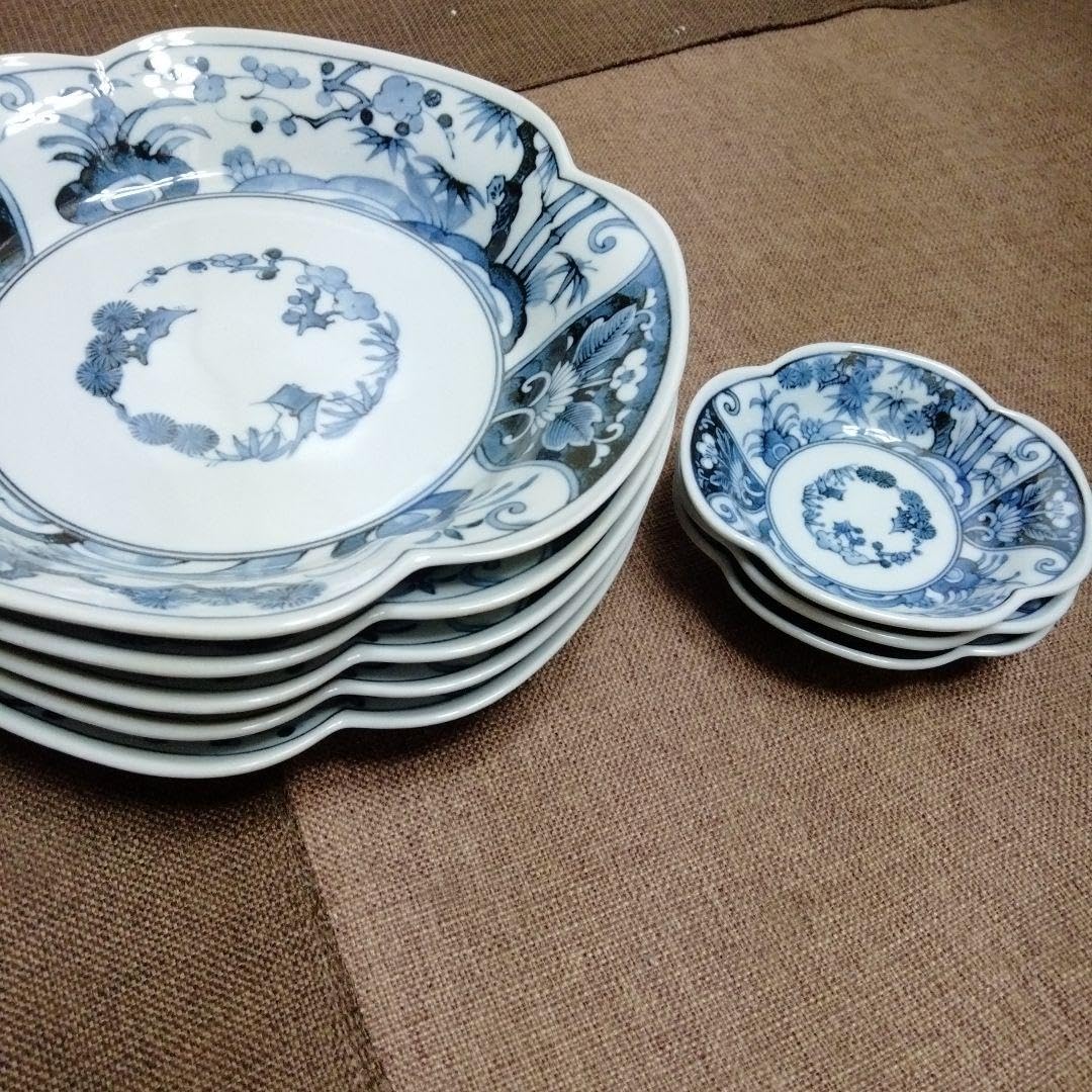 品 龍峰窯 染付木瓜皿 小3点セット 三洋陶器 龍峰